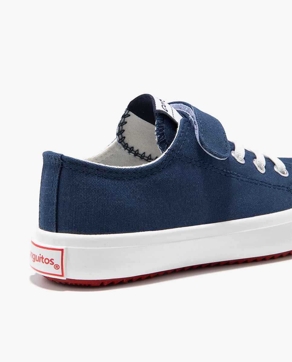 Zapatillas bajas de niños de lona con cierre adherente - Conguitos - Azul marino Azul marino-2