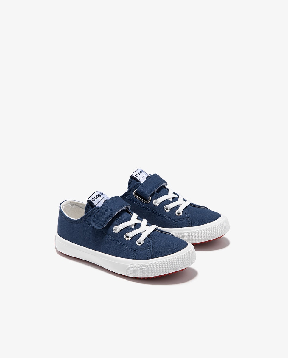 Zapatillas bajas de niños de lona con cierre adherente - Conguitos - Azul marino Azul marino-3
