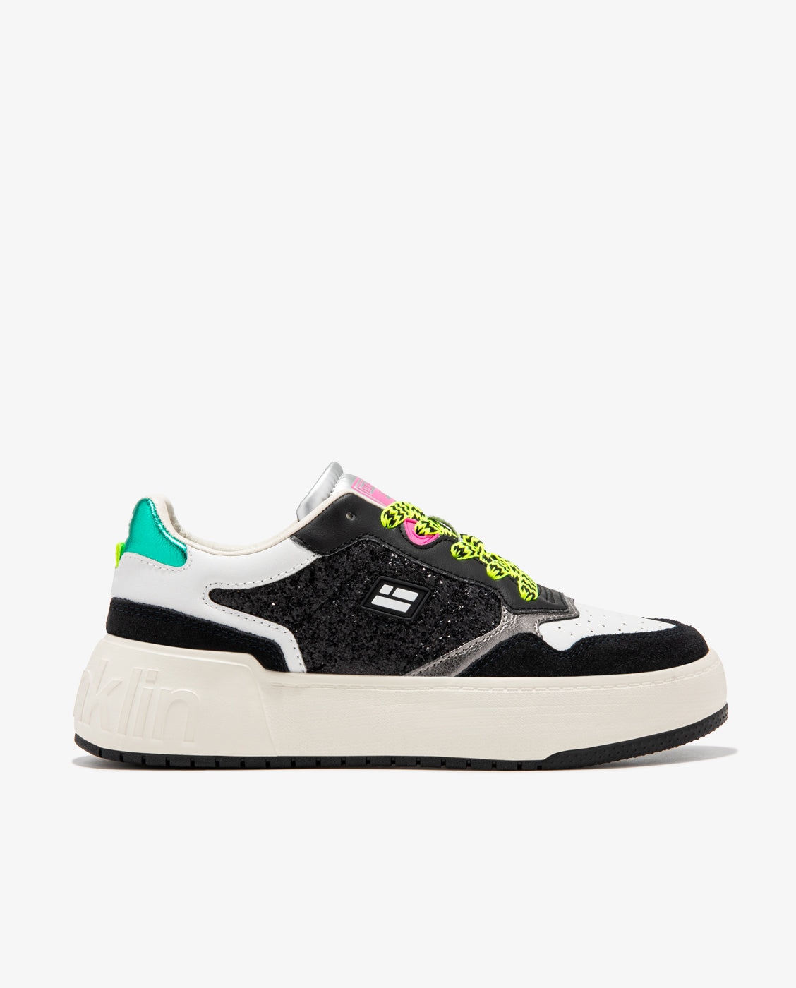 D.Franklin - Zapatillas deportivas de mujer con cordones estampados court glitter.