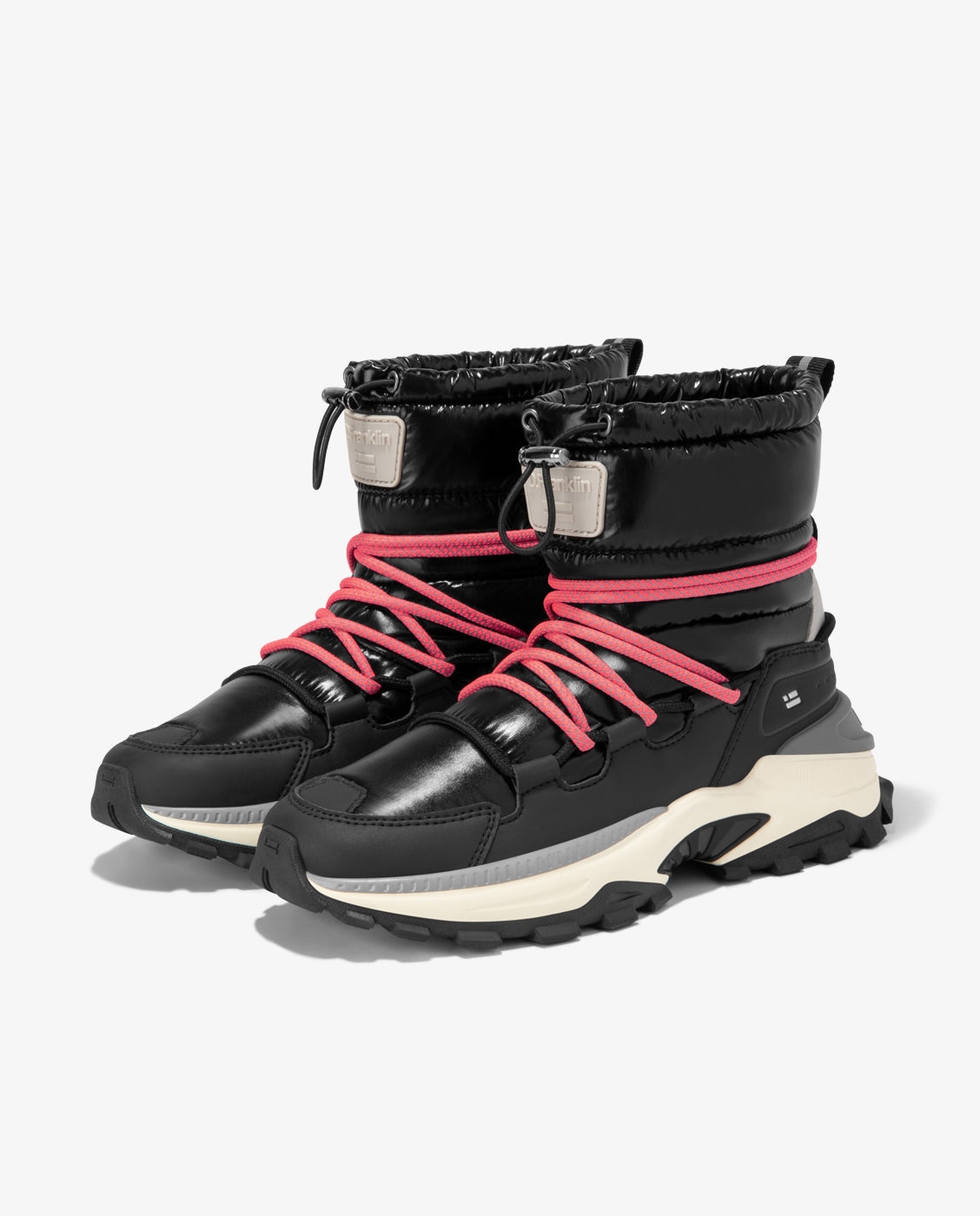 Botas de mujer estilo track con acabado acolchado - D.Franklin - Negro Negro-2