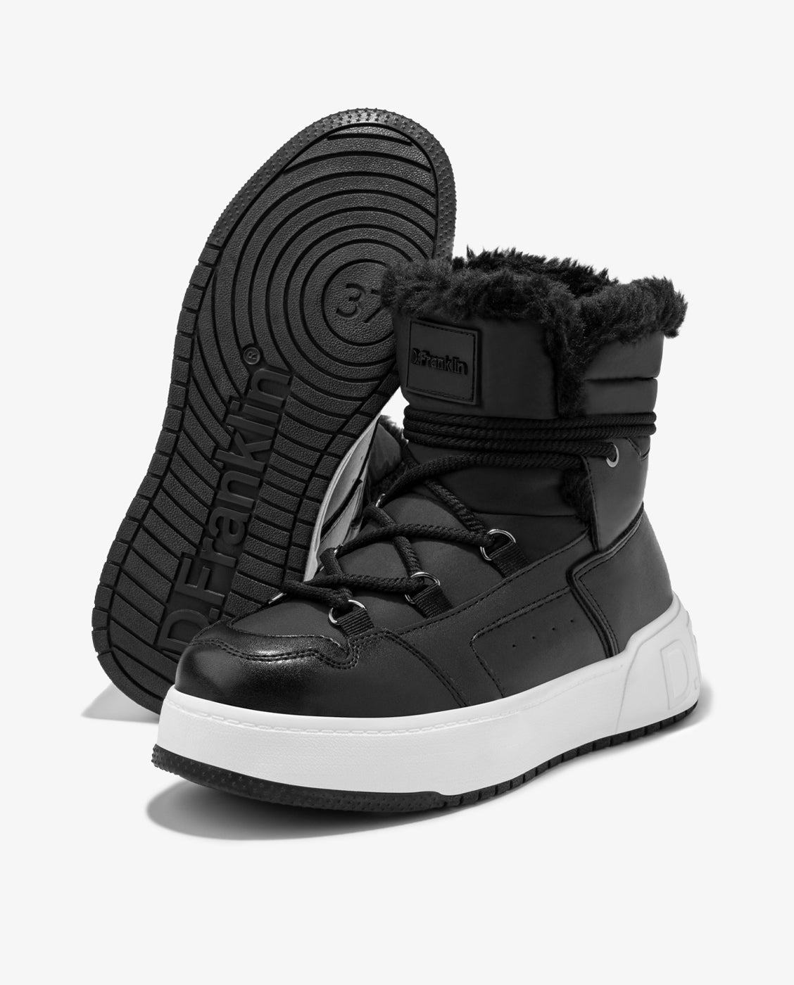 Botas de mujer con forro interior de pelo y acabado acolchado court bomb V2 - D.Franklin - Negro Negro-3