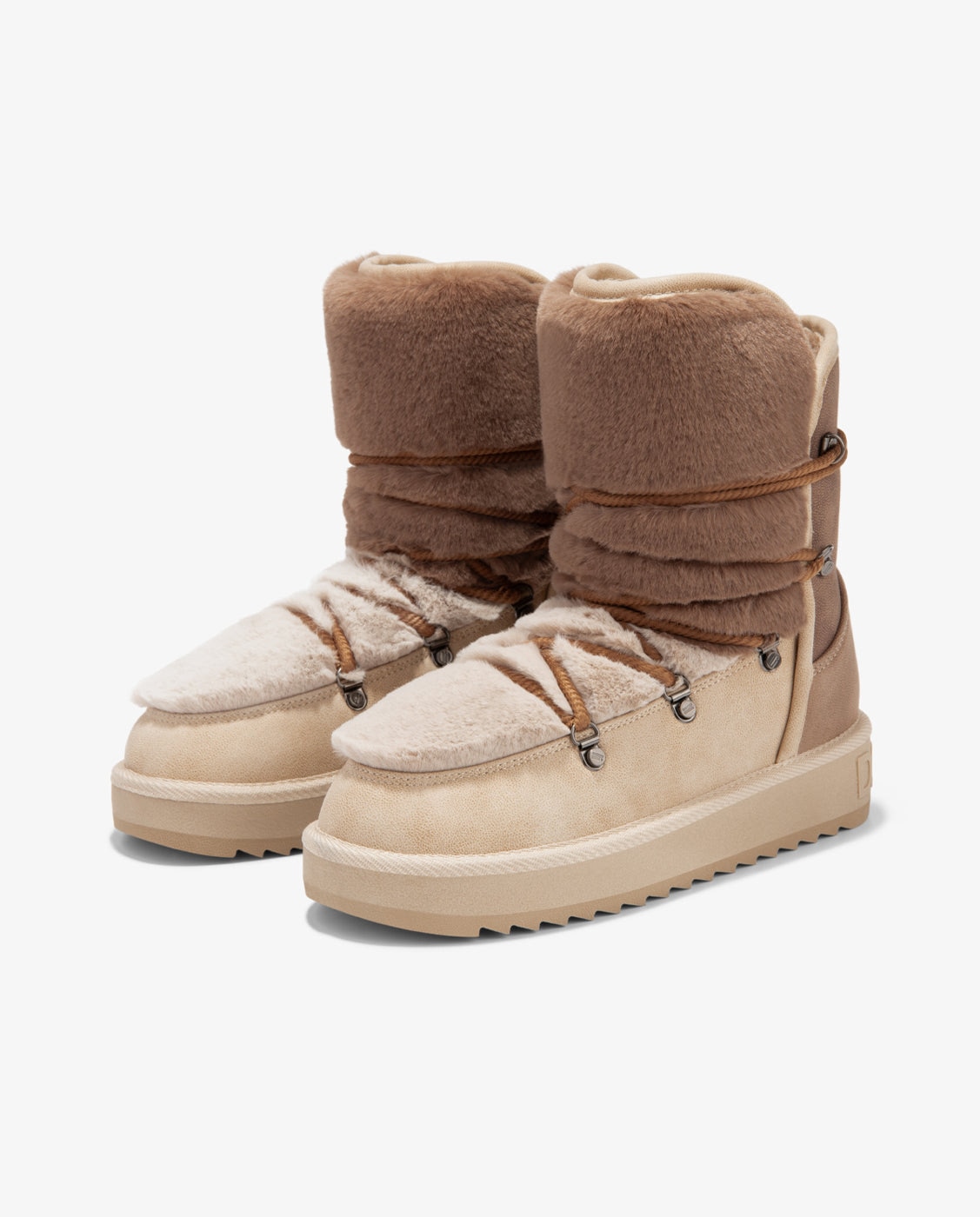 Botas de pelo de mujer estilo australianas con forro de pelo nordic trk pelo gradient - D.Franklin - Marrón Marrón-3