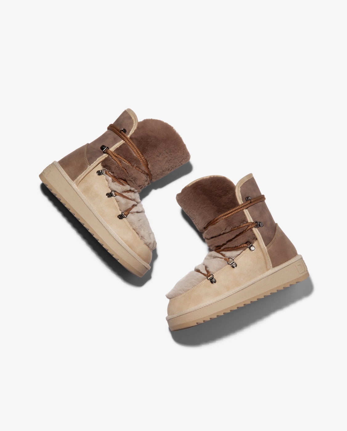 Botas de pelo de mujer estilo australianas con forro de pelo nordic trk pelo gradient - D.Franklin - Marrón Marrón-4