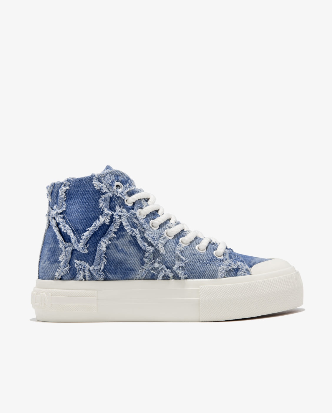 D.Franklin - Zapatillas altas de mujer acabado deshilachado one way denim.