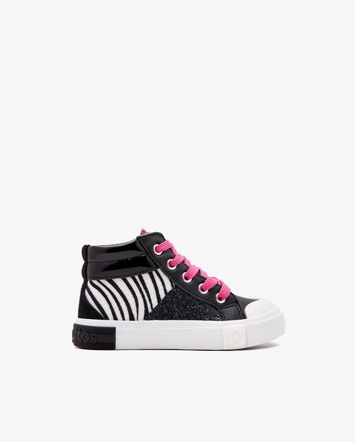 Imagen 0 de Zapatillas altas de niños con estampado print  y detalles purpurina