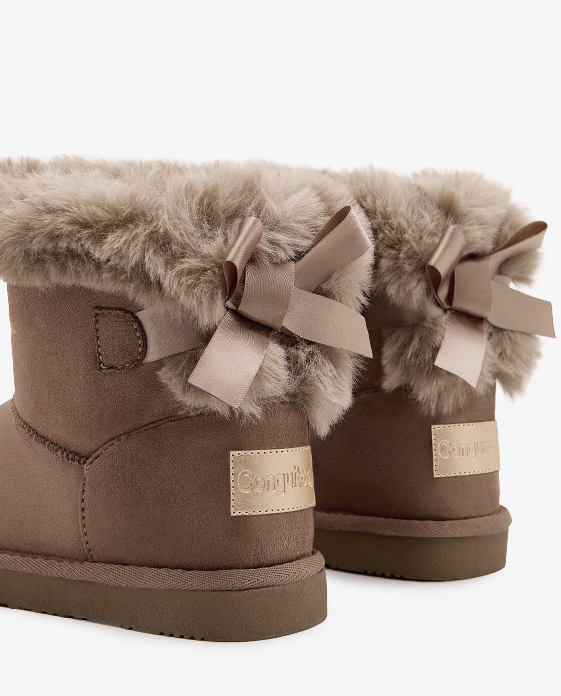 Imagen 3 de Botas de niña estilo australiana con lazo, forro de pelo e impermeables - Conguitos - Topo Topo