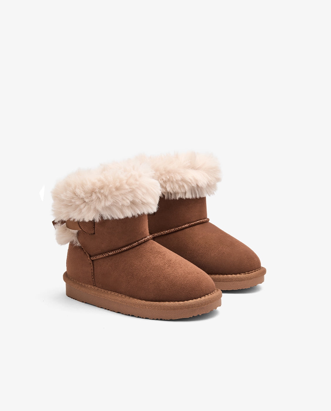 Botas de niña estilo australiana con lazo, forro de pelo e impermeables - Conguitos - Marrón Marrón-2