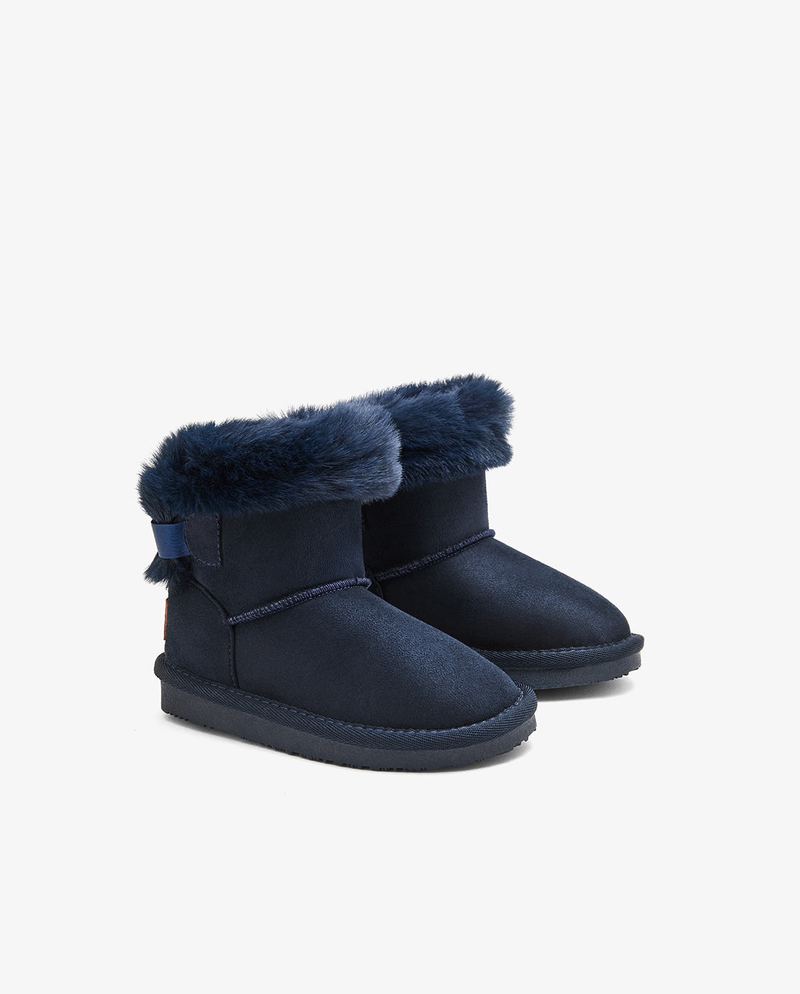 Botas de niña estilo australiana con lazo, forro de pelo e impermeables - Conguitos - Azul Azul-2