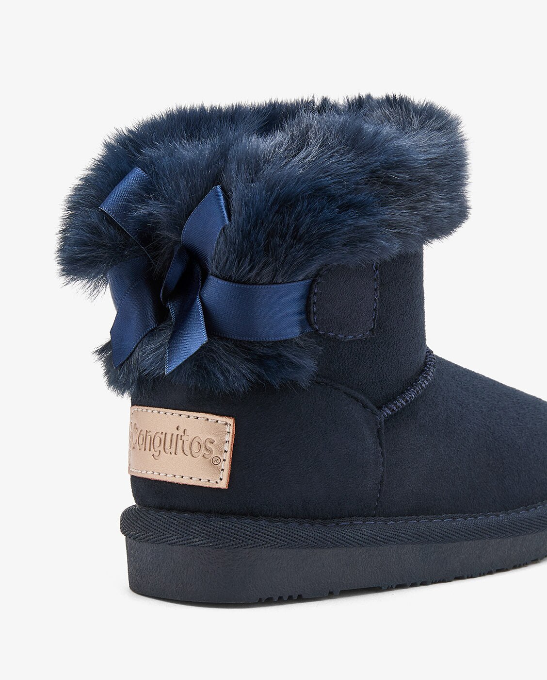 Botas de niña estilo australiana con lazo, forro de pelo e impermeables - Conguitos - Azul Azul-4