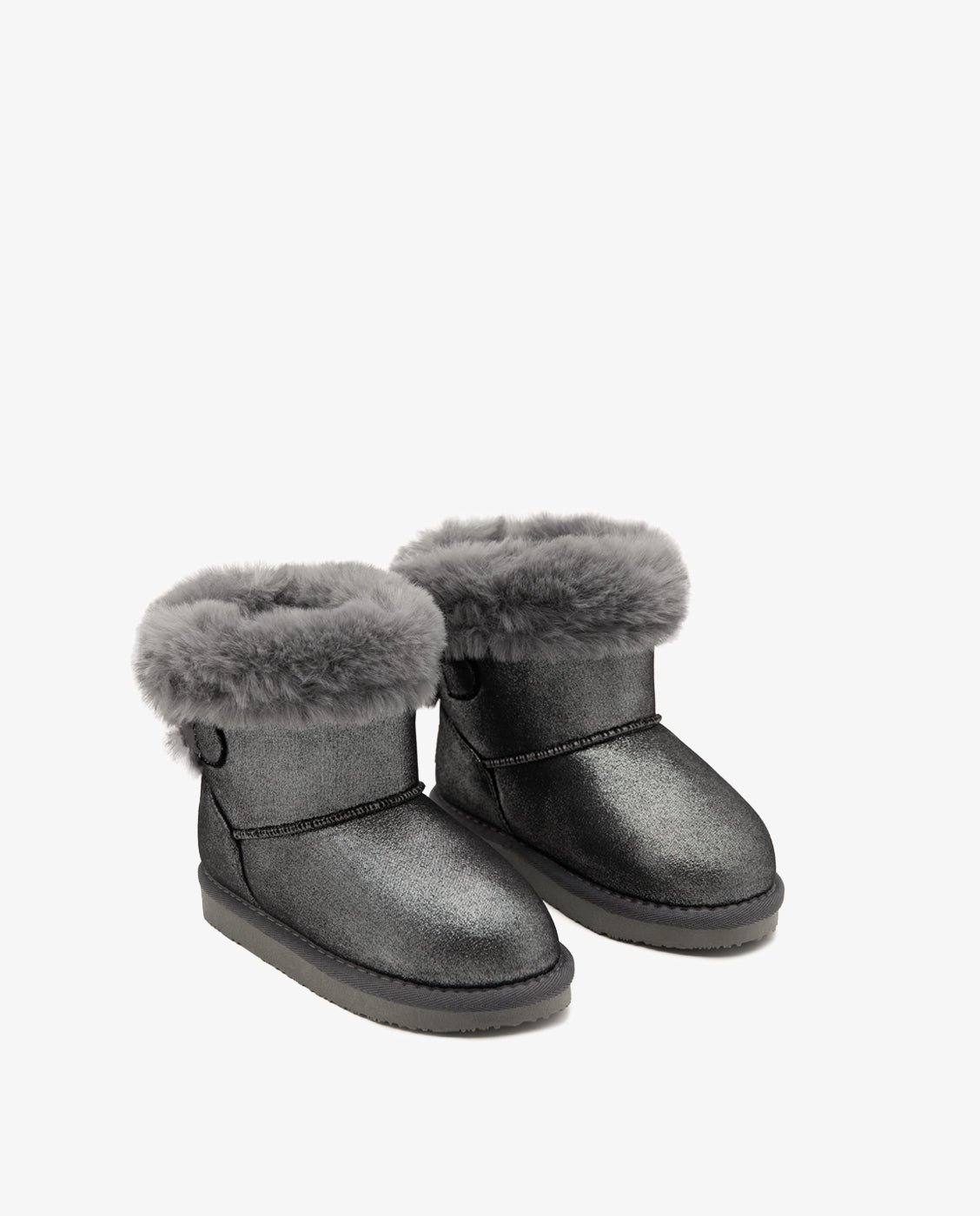 Botas de niña estilo australianas con cinturón de pelo - Conguitos - Gris oscuro Gris oscuro-2