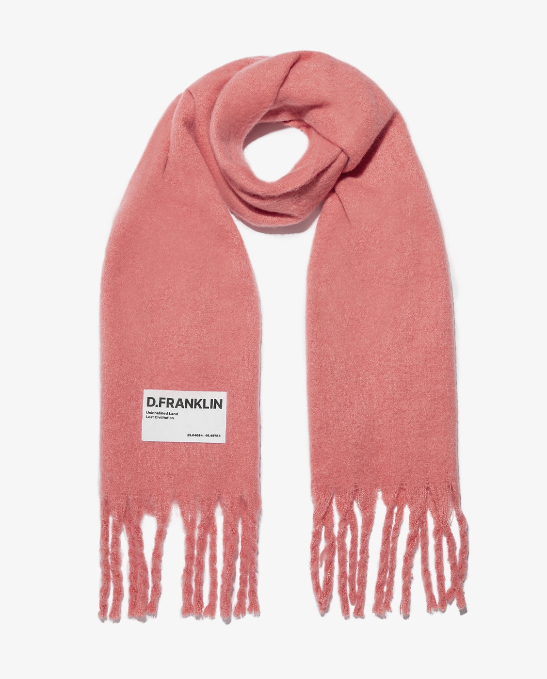Bufanda de poliéster con estampado liso - D.Franklin - Coral Coral-4