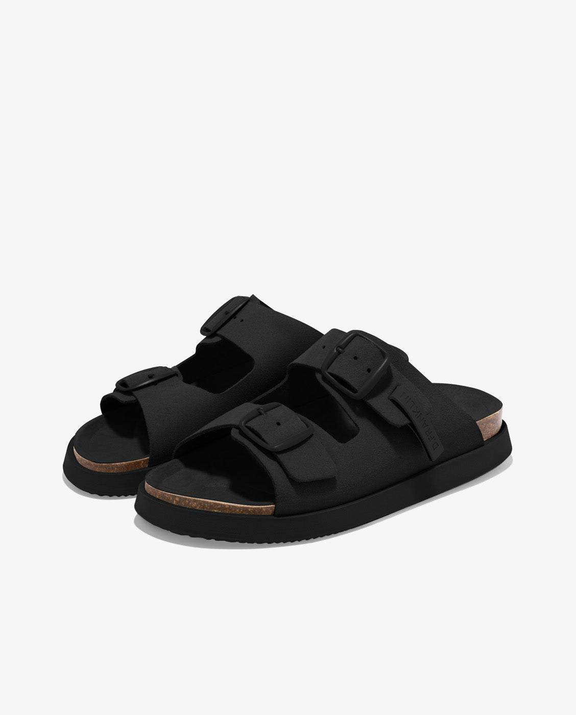 Sandalias planas unisex en piel Vibe - D.Franklin - Negro Negro-3