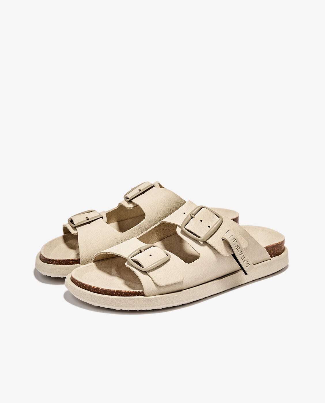Sandalias planas de mujer en piel con Vibe - D.Franklin - Beige Beige-3
