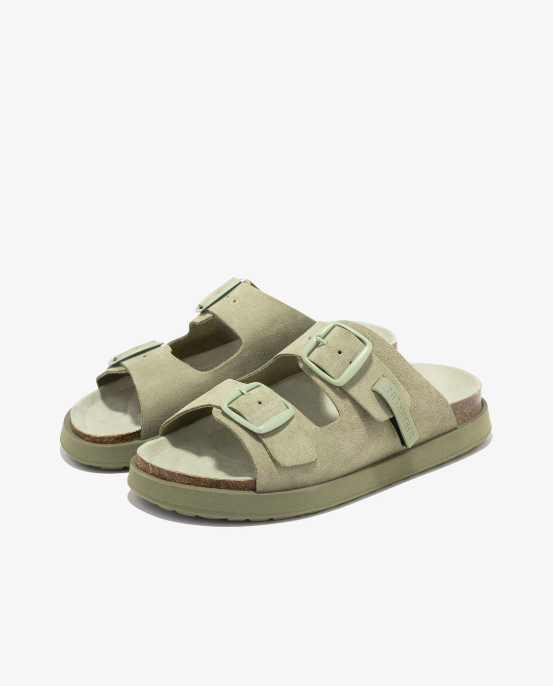 Sandalias planas de mujer en piel con Vibe - D.Franklin - Kaki Kaki-3