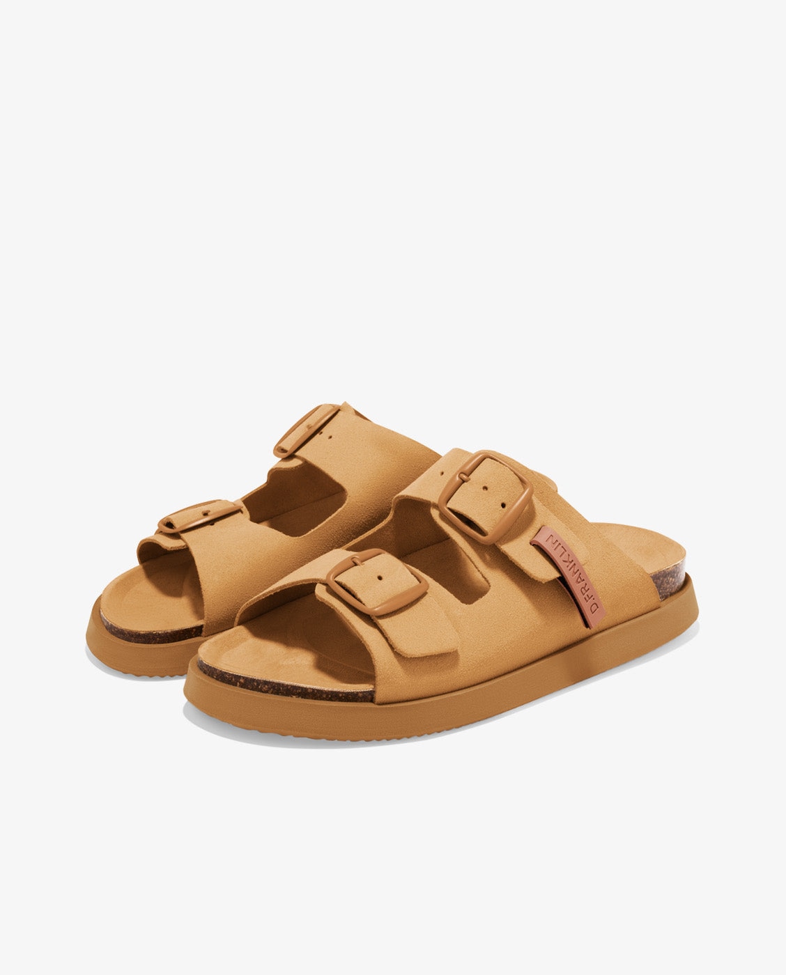 Sandalias planas de mujer en piel con Vibe - D.Franklin - Marrón claro Marrón claro-3