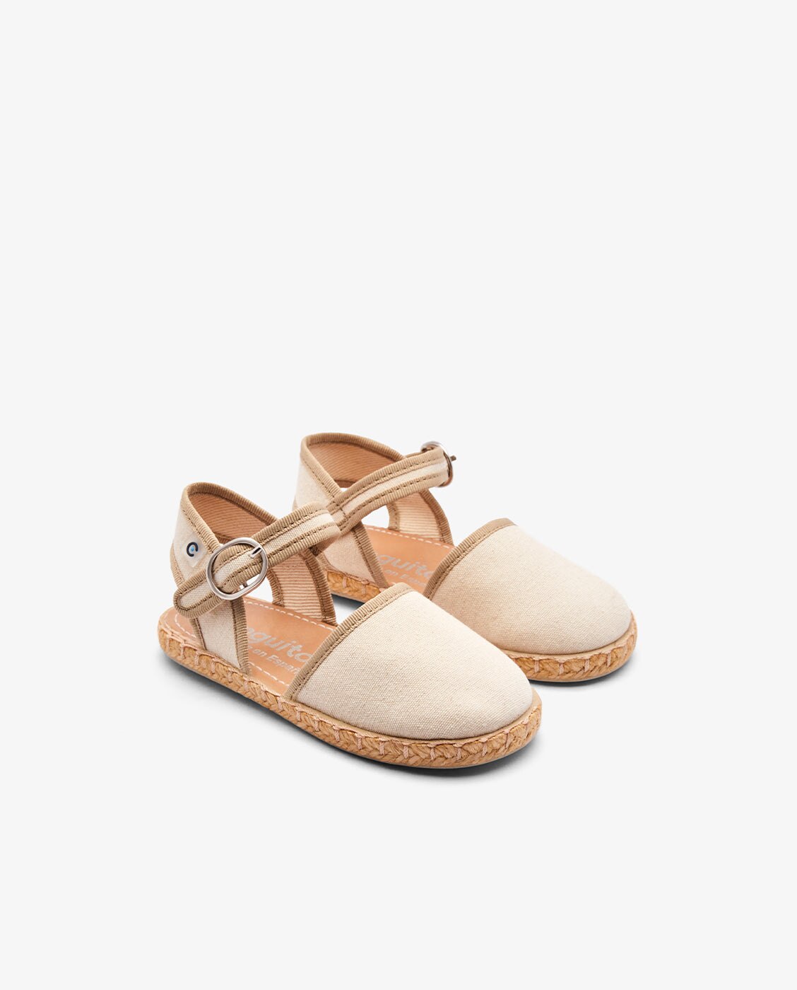 Alpargatas de niña con suela de yute y cierre hebilla metálica - Conguitos - Beige Beige-2