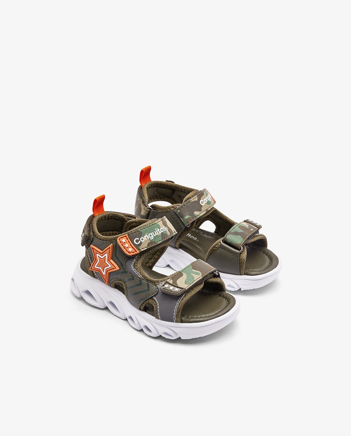 Sandalias abiertas de niños estilo deportivo y estampado de estrella - Conguitos - Verde Verde-3