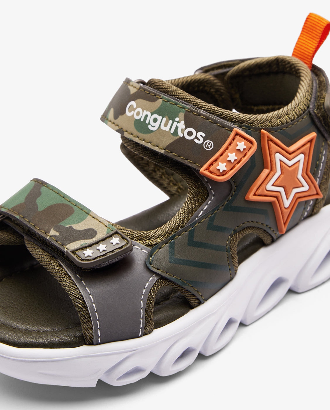 Sandalias abiertas de niños estilo deportivo y estampado de estrella - Conguitos - Verde Verde-4