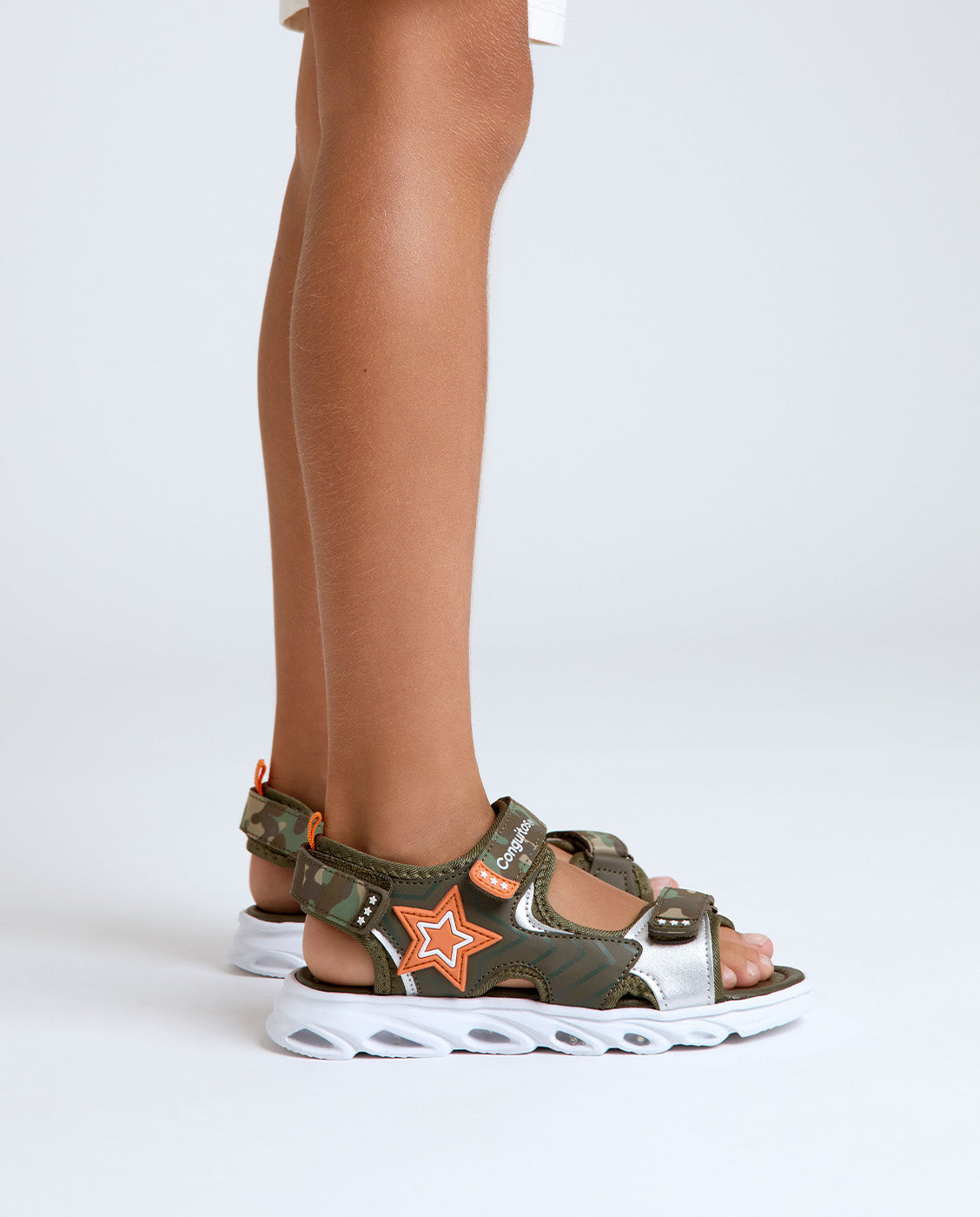 Sandalias abiertas de niños estilo deportivo y estampado de estrella - Conguitos - Verde Verde-5