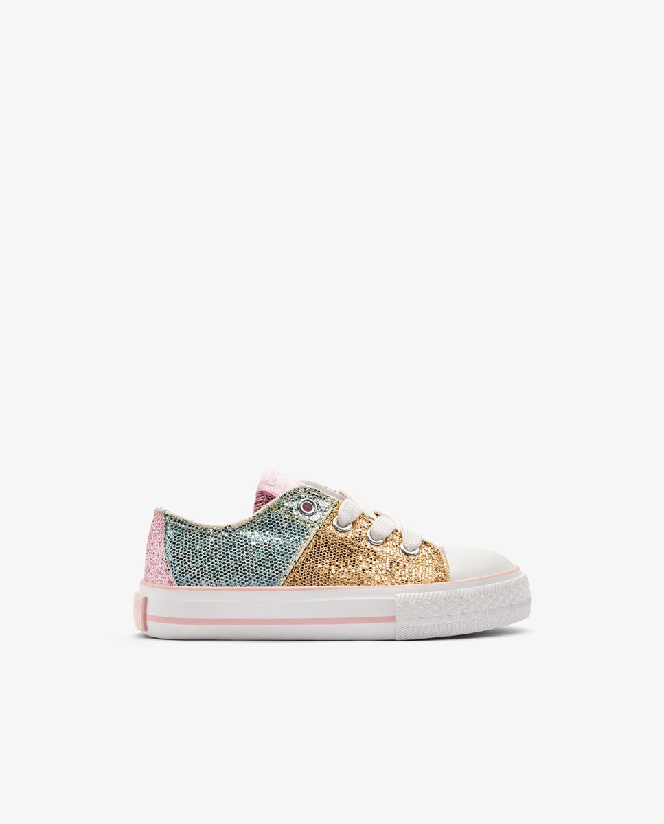 Zapatillas bajas de niña acabado glitter multicolor · Conguitos