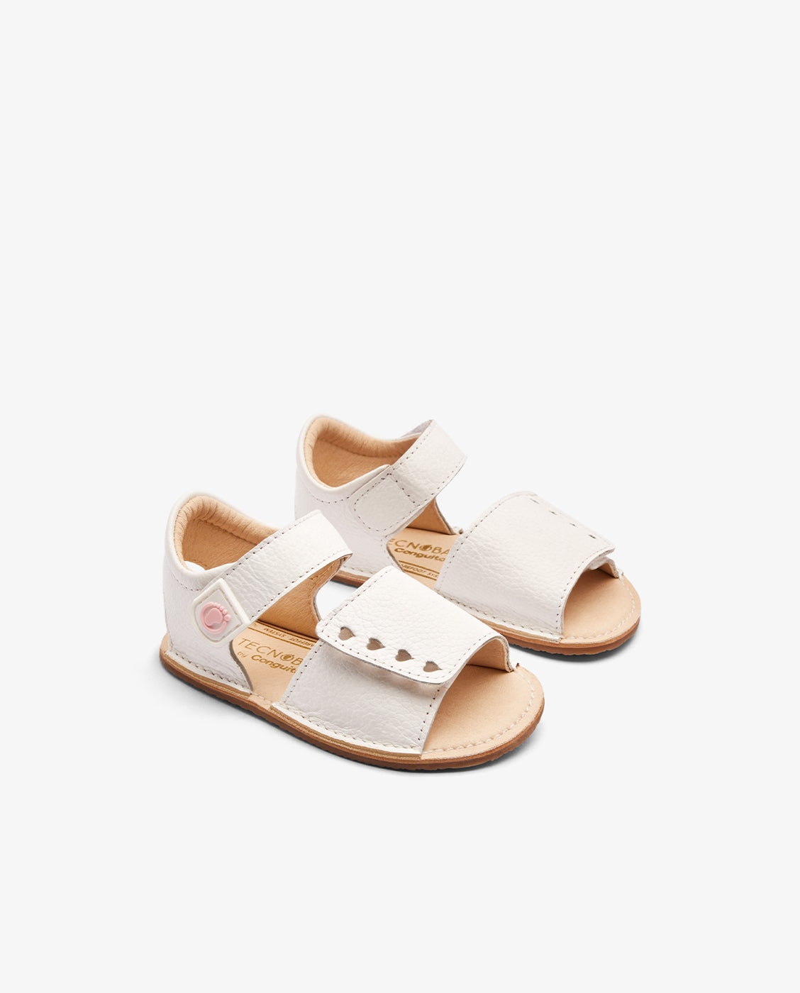 Sandalias de bebés diseño respetuoso con perforado en forma de corazón - Conguitos - Blanco Blanco-2