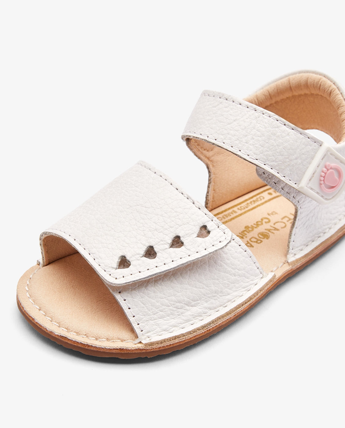 Sandalias de bebés diseño respetuoso con perforado en forma de corazón - Conguitos - Blanco Blanco-3