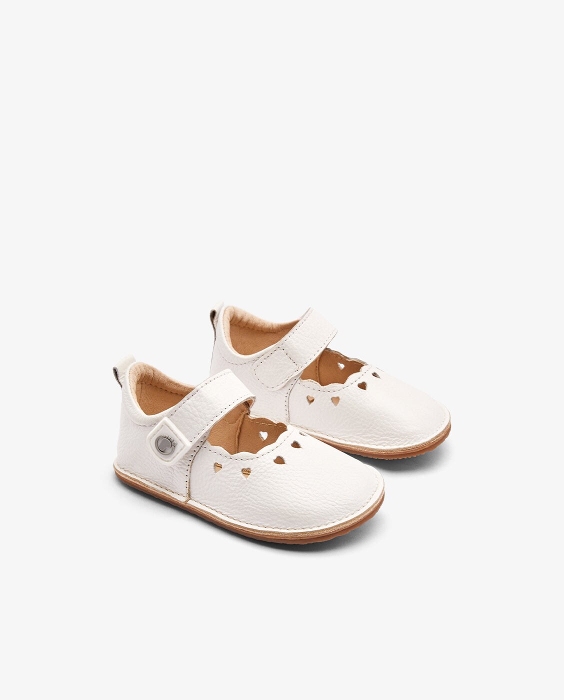 Pepitos de bebés diseño respetuoso con perforado de ondas Mary janes - Conguitos - Blanco Blanco-2