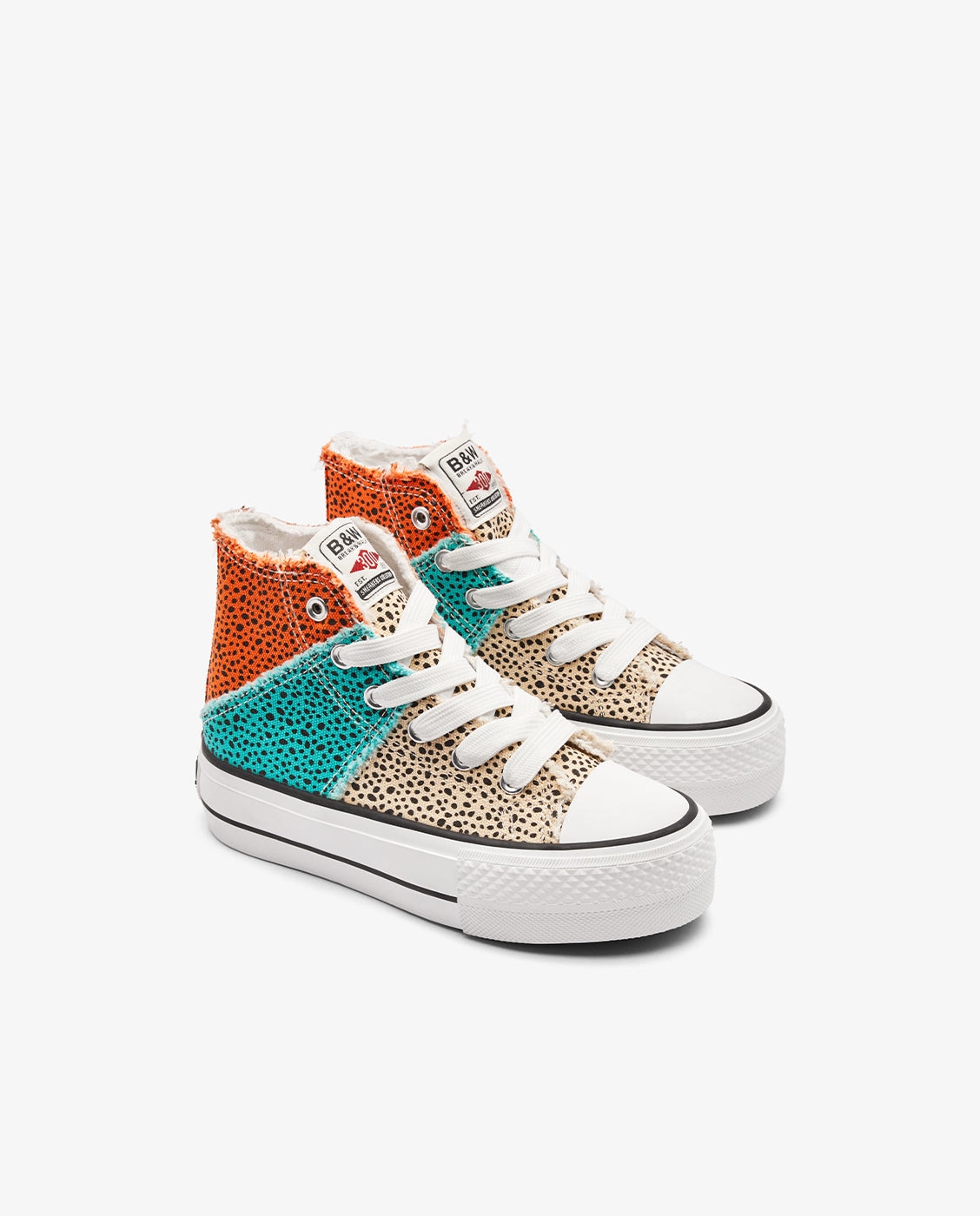 Zapatillas altas de niña diseño patchwork en multicolor Multicolor Conguitos Multicolor-2