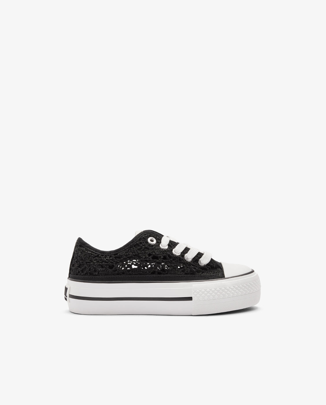 Zapatillas bajas de niña diseño ganchillo - Conguitos - Negro Negro-1
