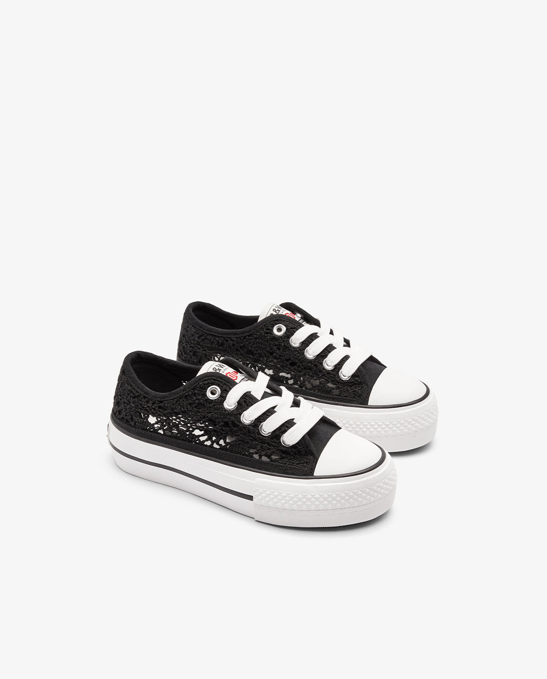 Zapatillas bajas de niña diseño ganchillo - Conguitos - Negro Negro-2