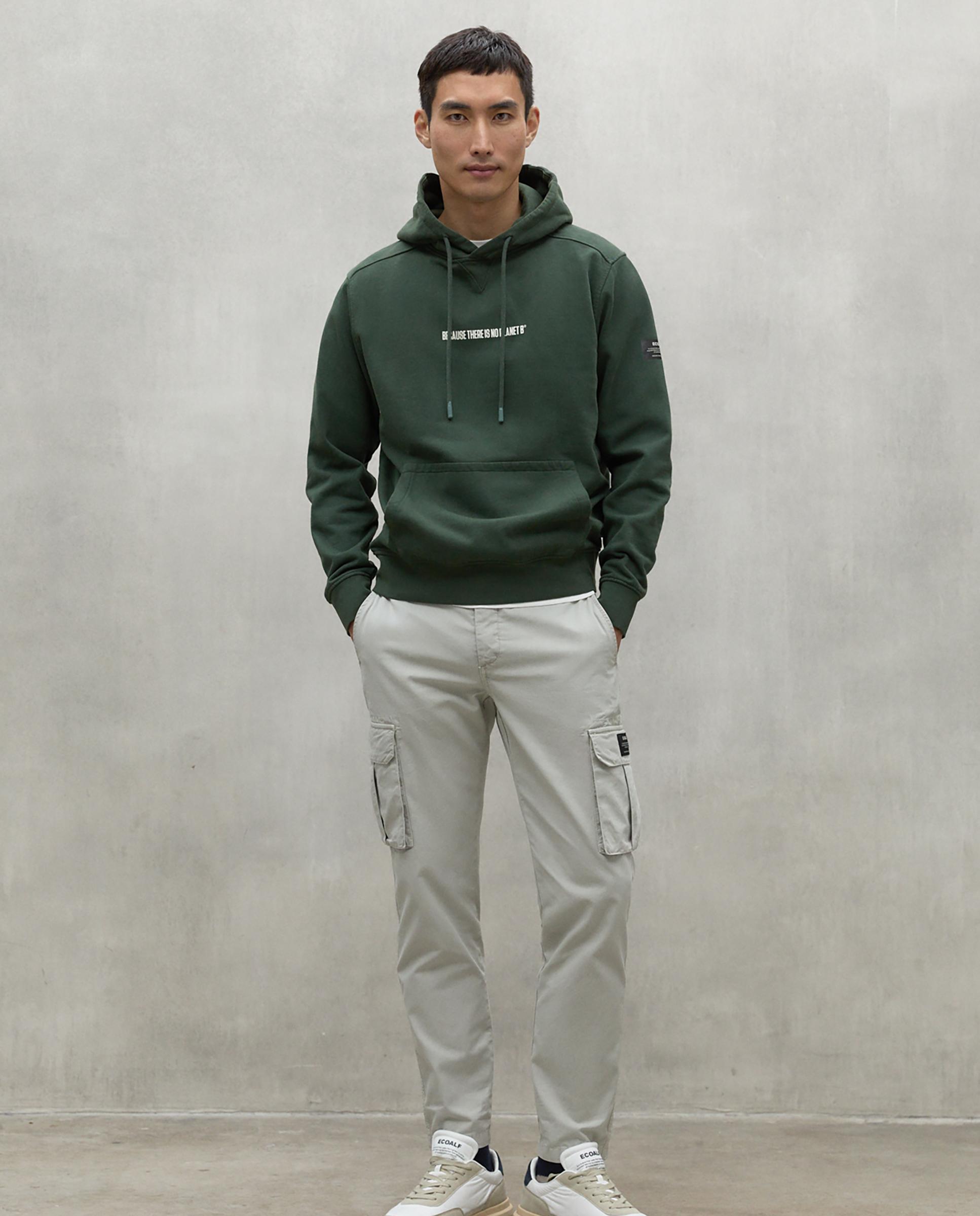 Sudadera de hombre con capucha y bolsillo canguro - Ecoalf - Verde oscuro Verde oscuro-3