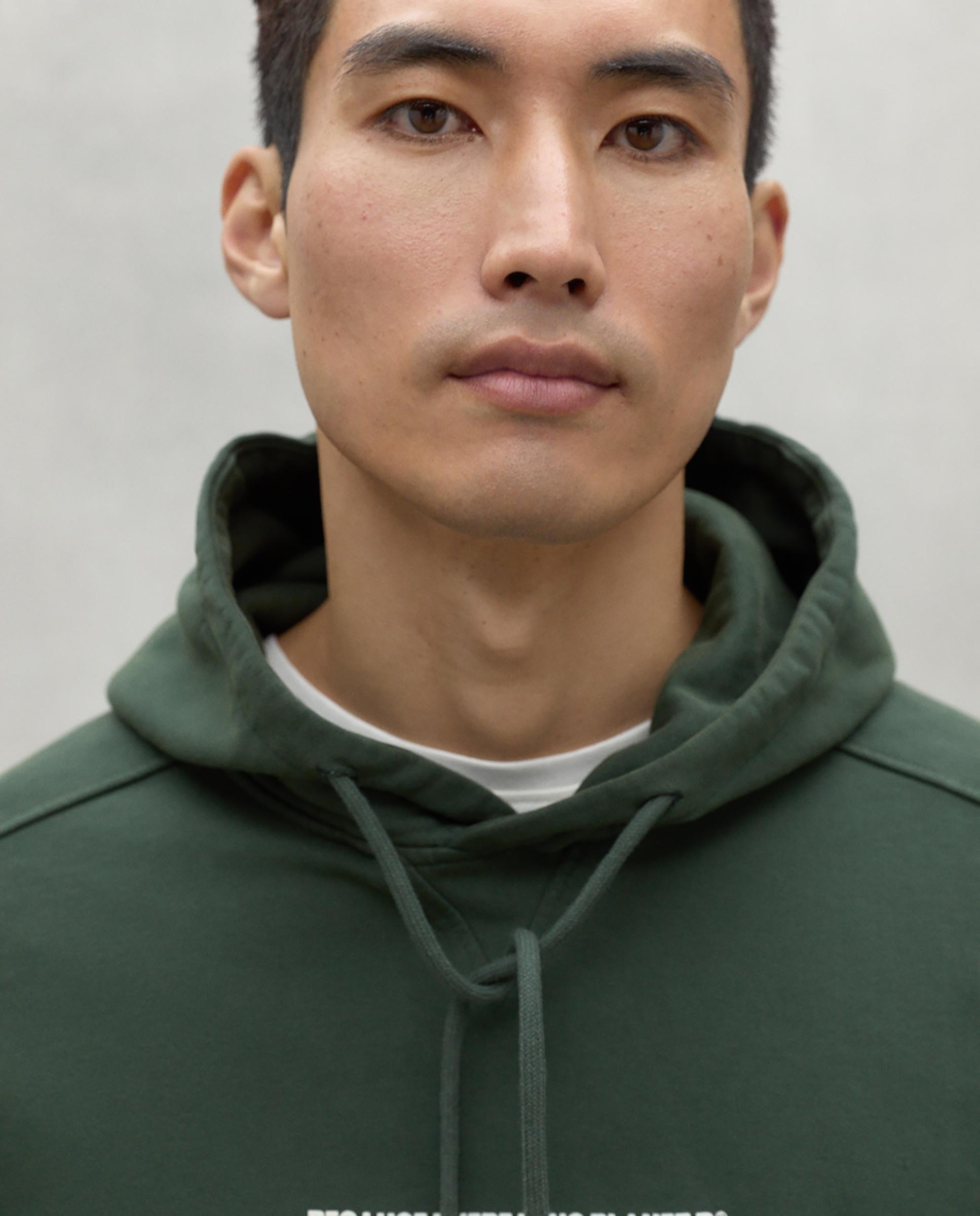 Sudadera de hombre con capucha y bolsillo canguro - Ecoalf - Verde oscuro Verde oscuro-4