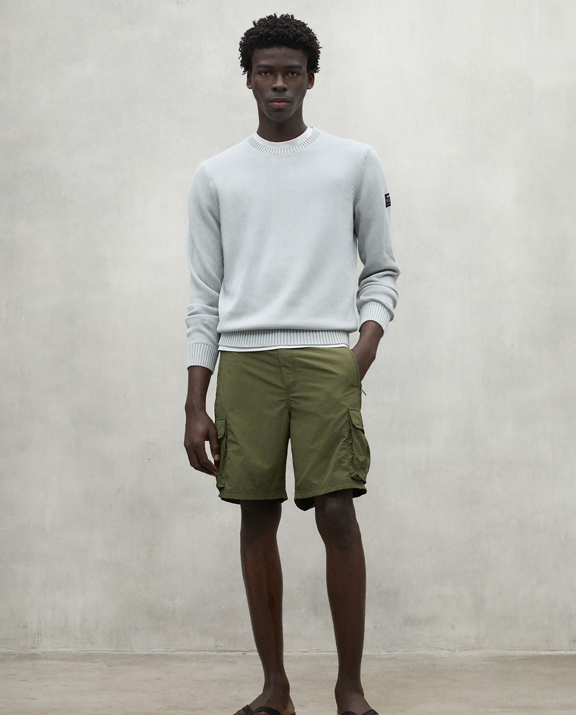 Pantalones cortos cargo de hombre con cierre de botón y cremallera - Ecoalf - Verde Verde-1