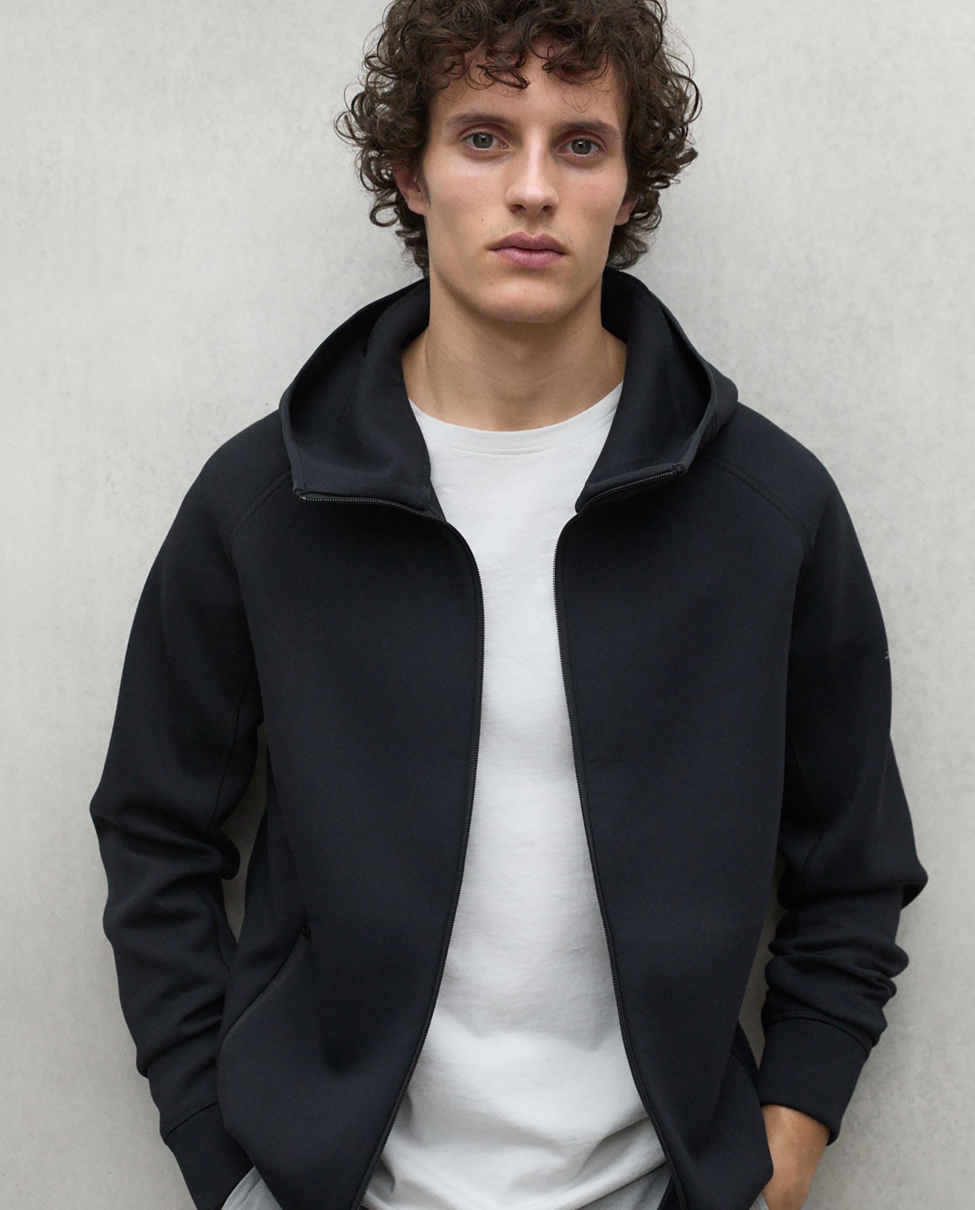 Sudadera de hombre con capucha y cierre de cremallera - Ecoalf - Negro Negro-4