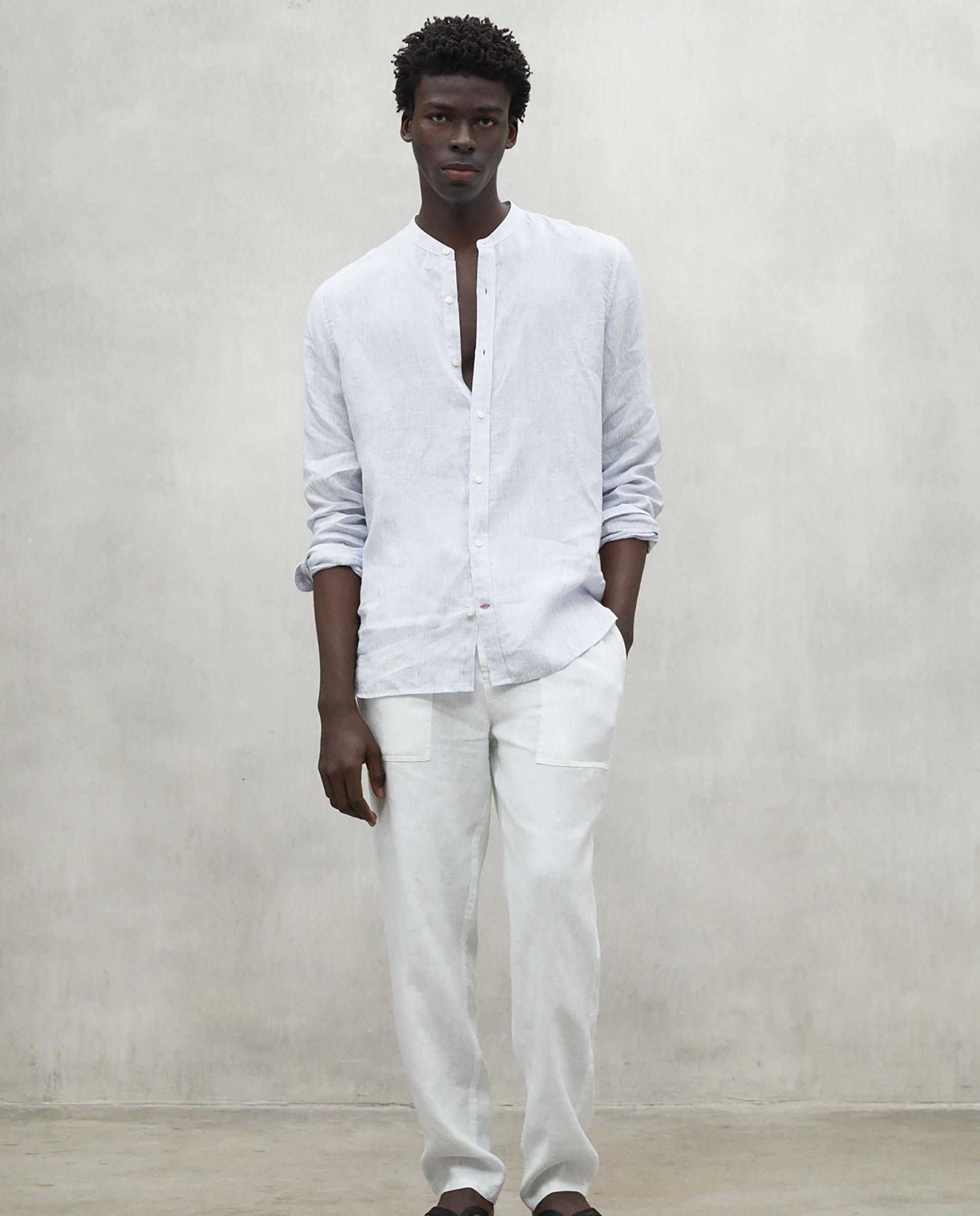 Ecoalf - Camisa de hombre de manga larga y cuello mao.