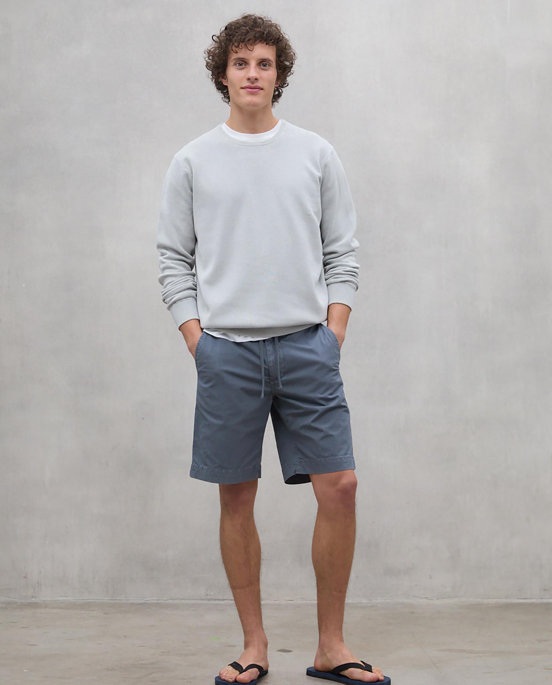 Imagen 0 de Pantalones cortos cinco bolsillos de hombre con cintura elástica y cordón Azul grisáceo