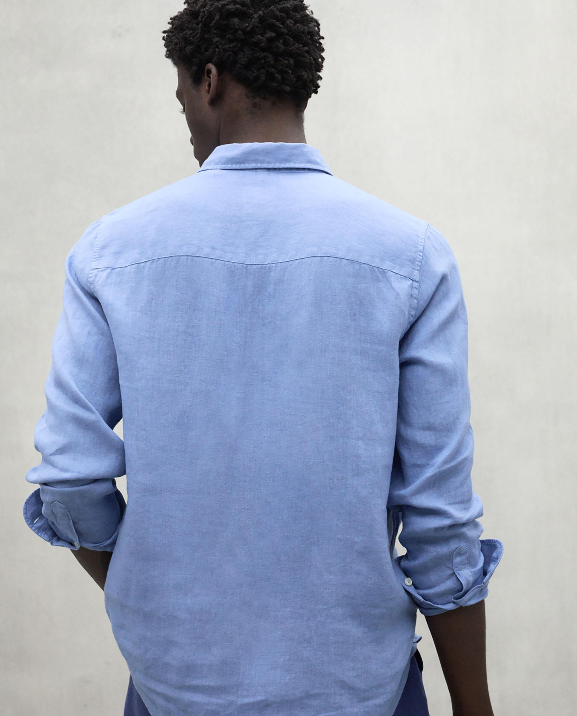 Camisa de hombre polino de lino - Ecoalf - Azul Azul-4