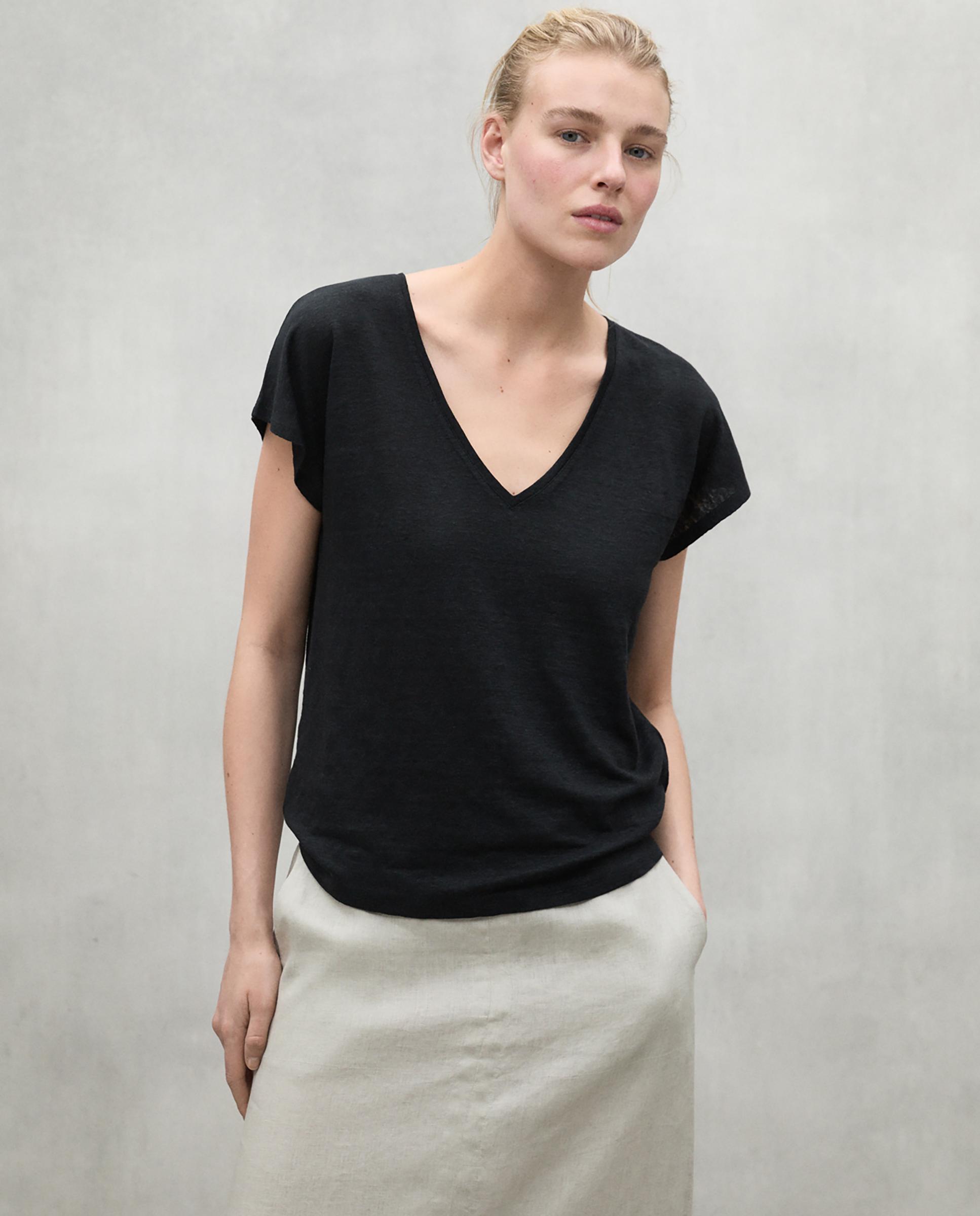 Ecoalf - Camiseta de mujer de lino de manga corta.