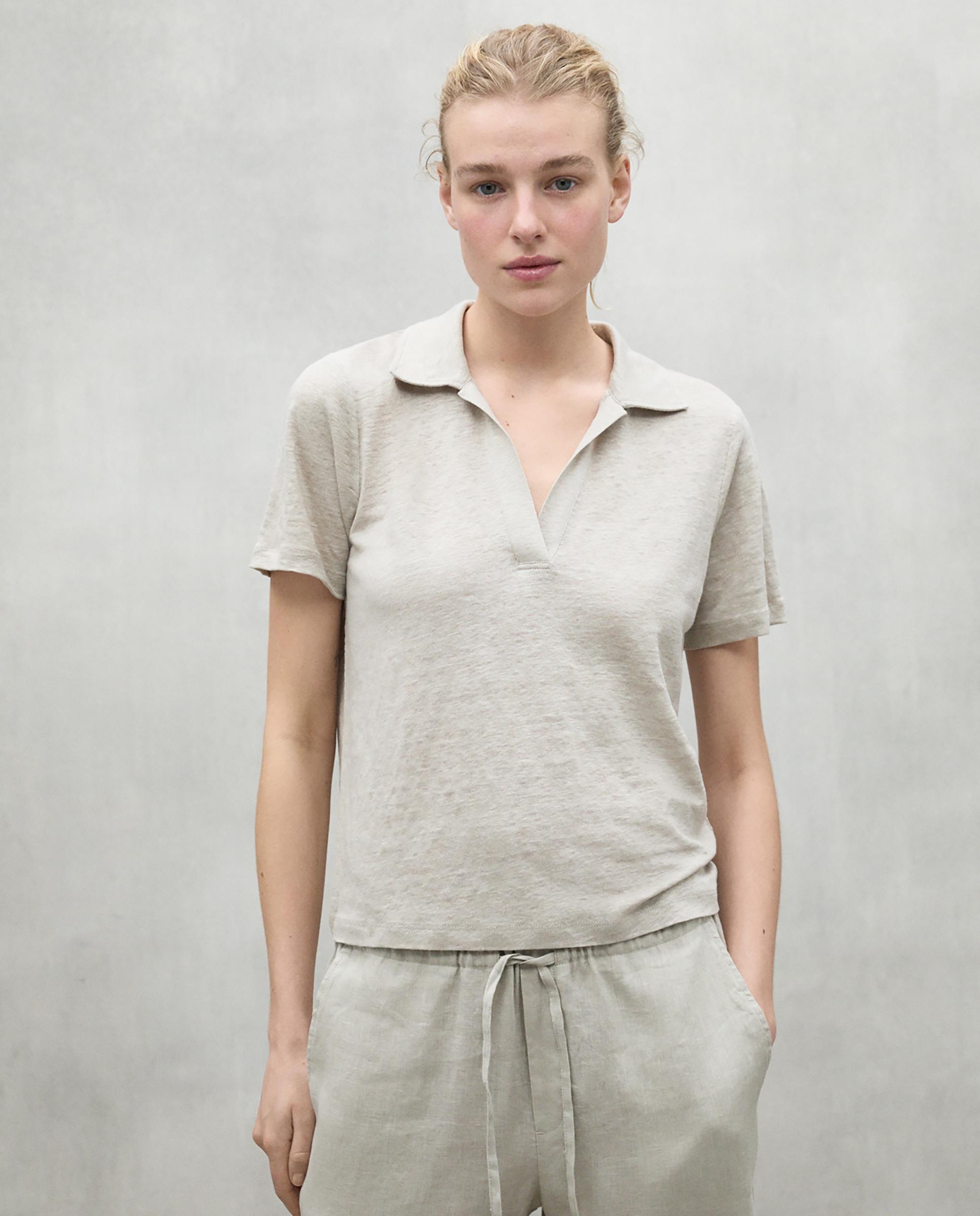 Ecoalf - Camiseta de mujer de manga corta y cuello camisa.