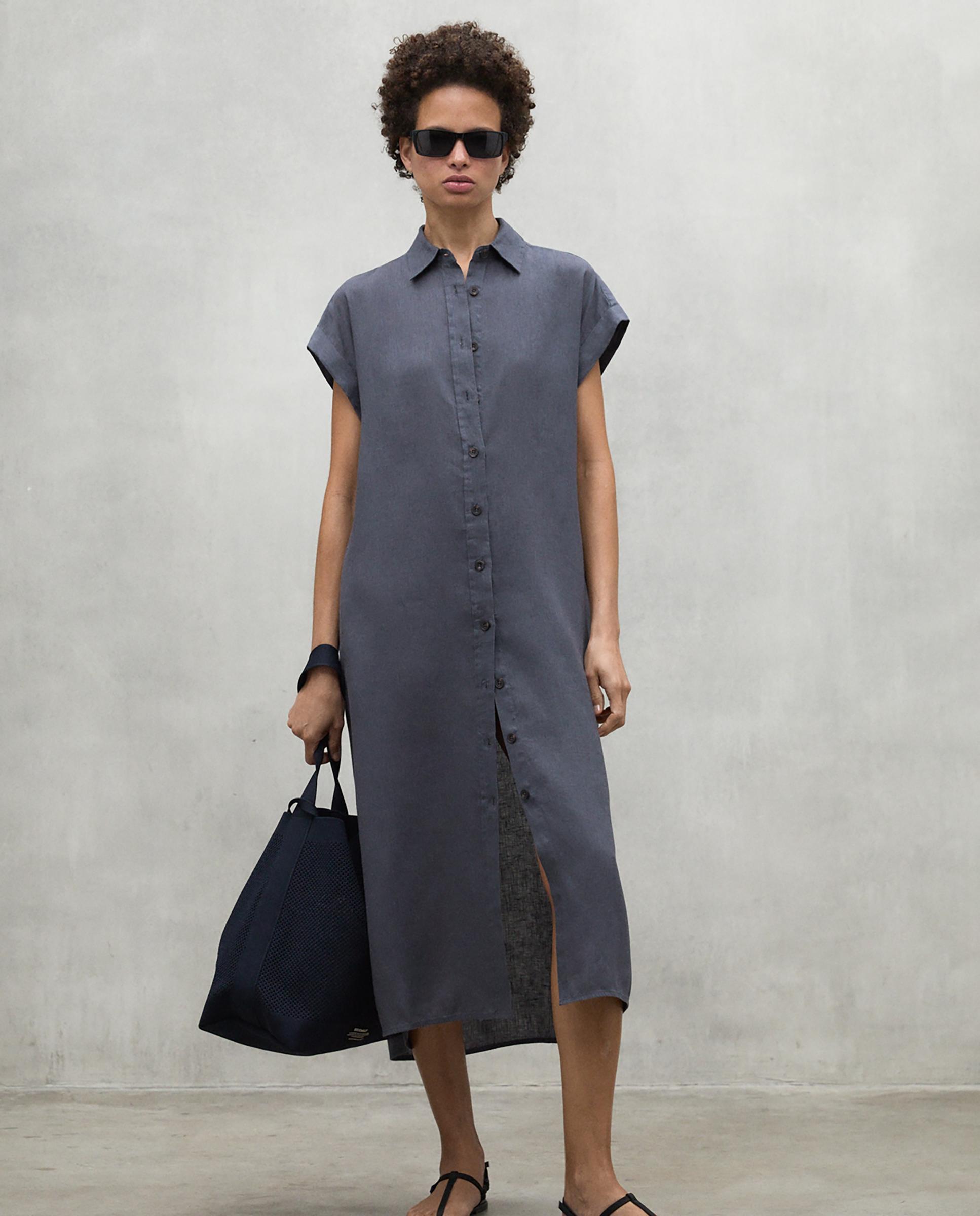 Ecoalf - Vestido liso con cierre de botones.