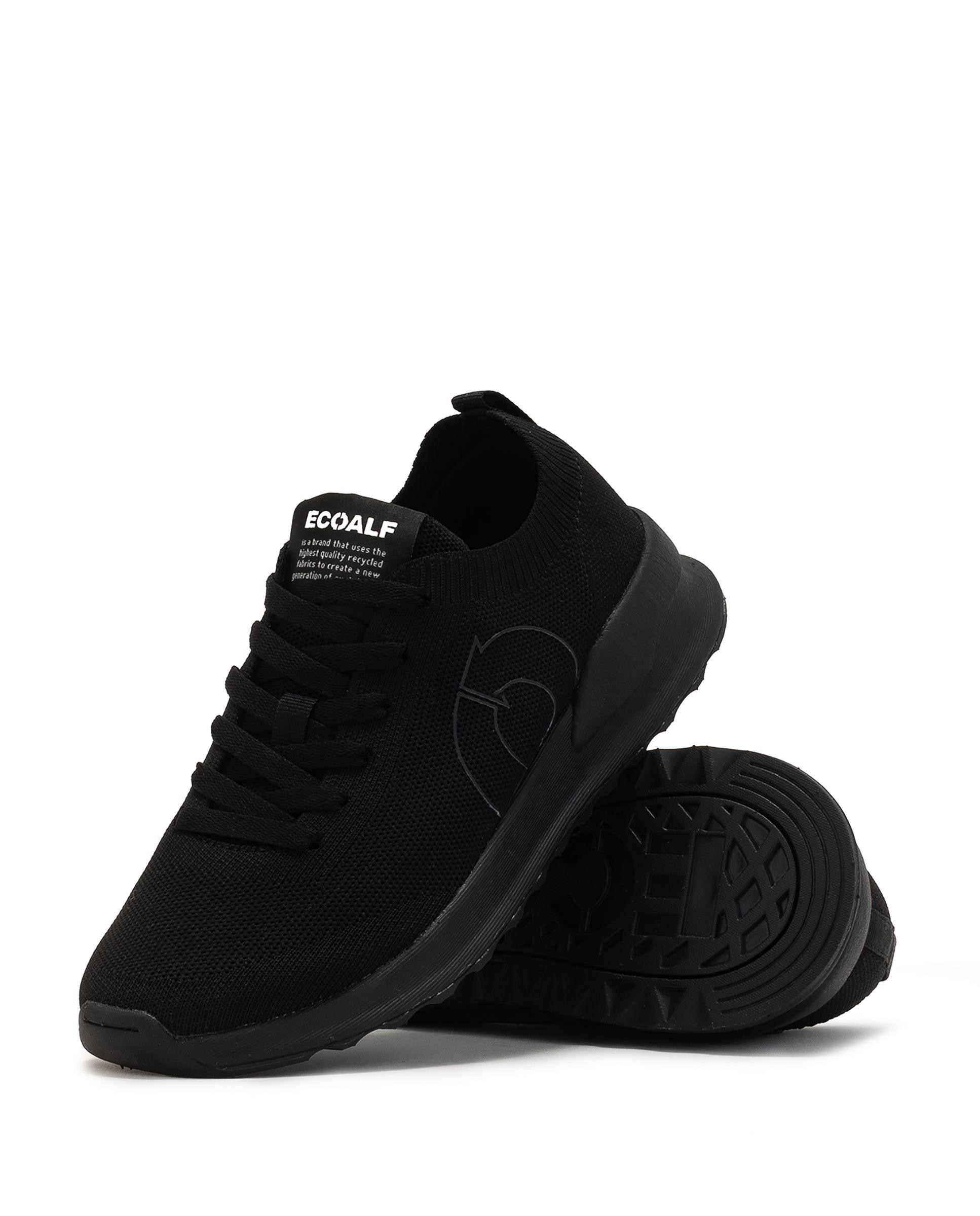 Zapatillas Condeknit de mujer tipo calcetín bajas cordones - Ecoalf - Negro Negro-3