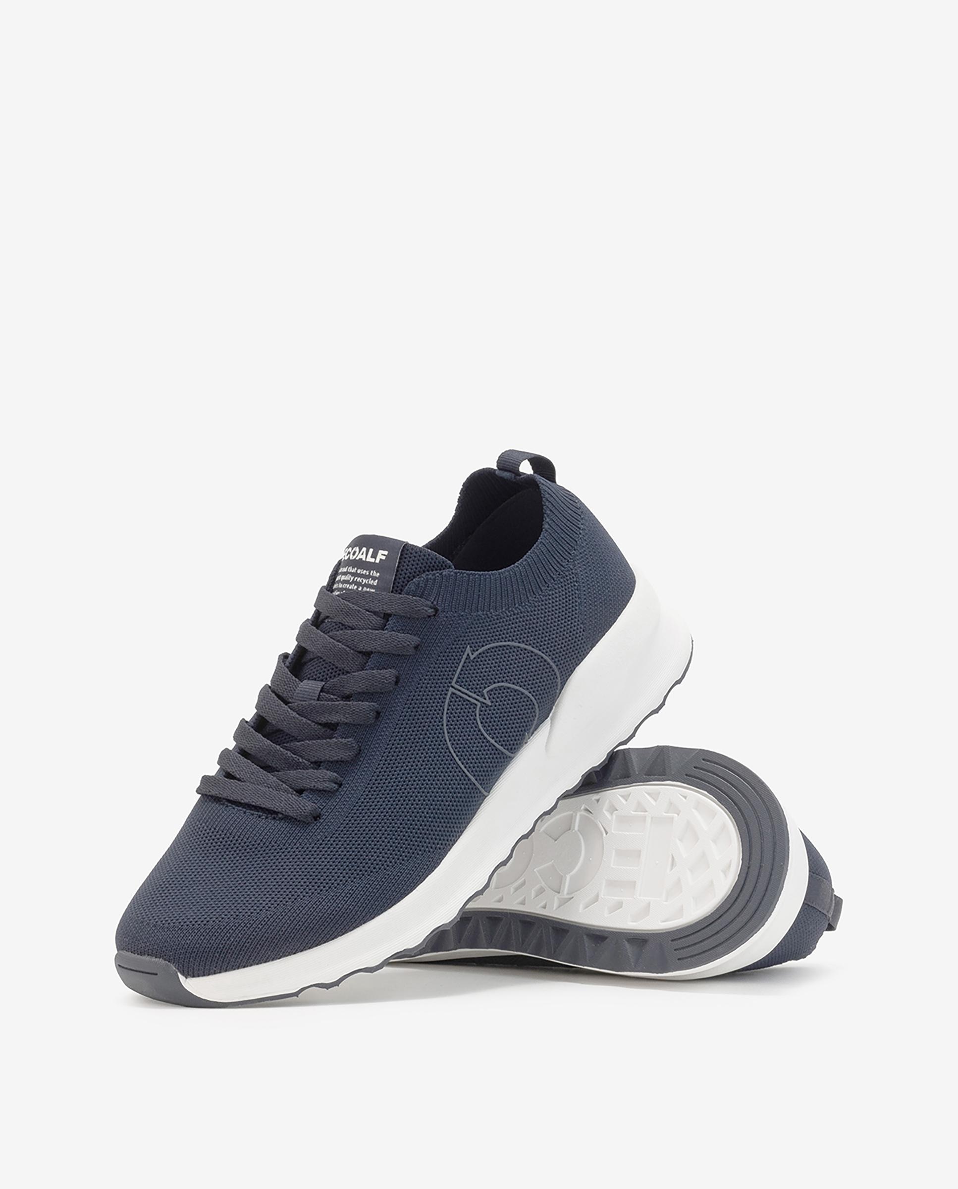 Zapatillas Condeknit de mujer tipo calcetín bajas cordones - Ecoalf - Azul marino Azul marino-3