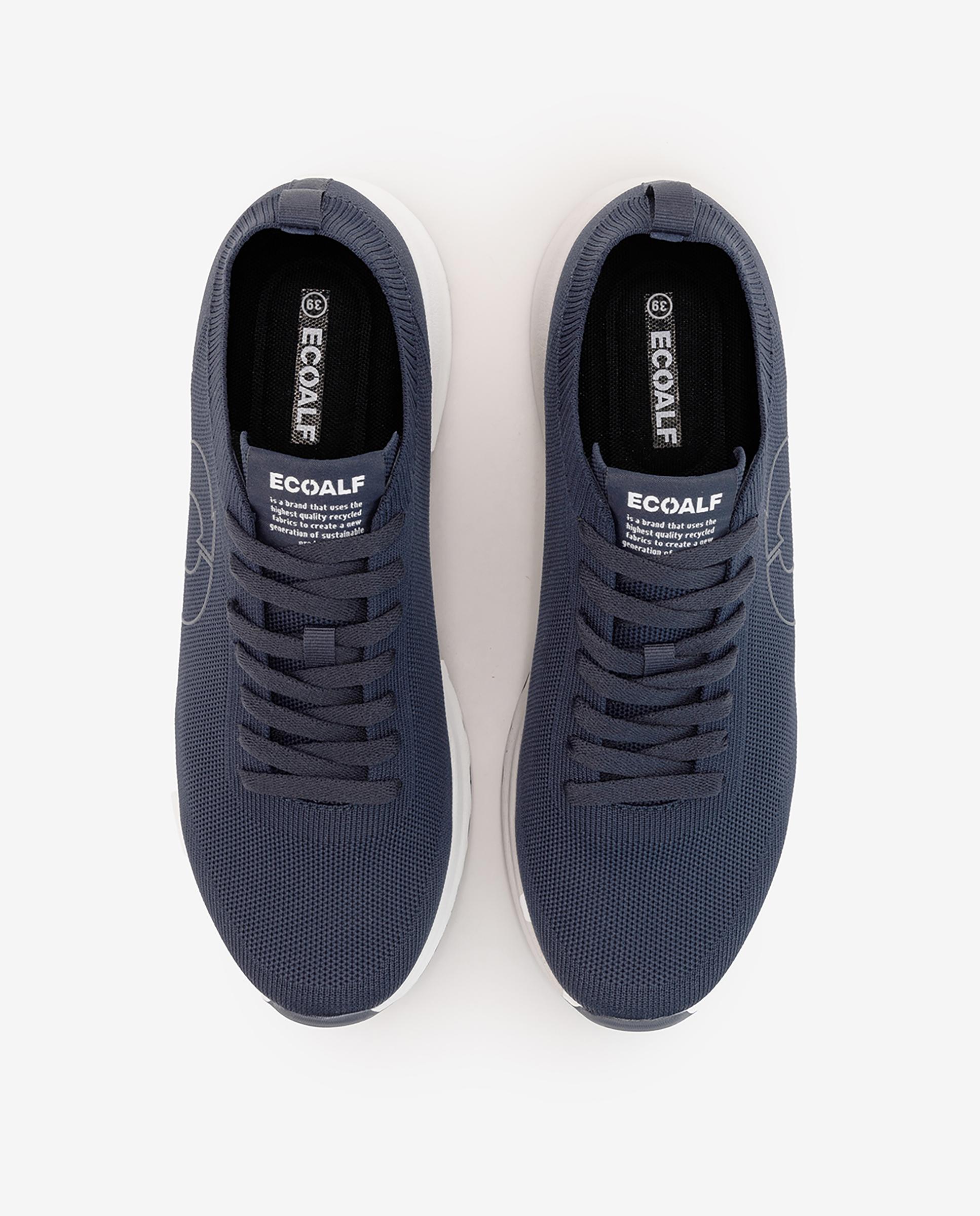 Zapatillas Condeknit de mujer tipo calcetín bajas cordones - Ecoalf - Azul marino Azul marino-2