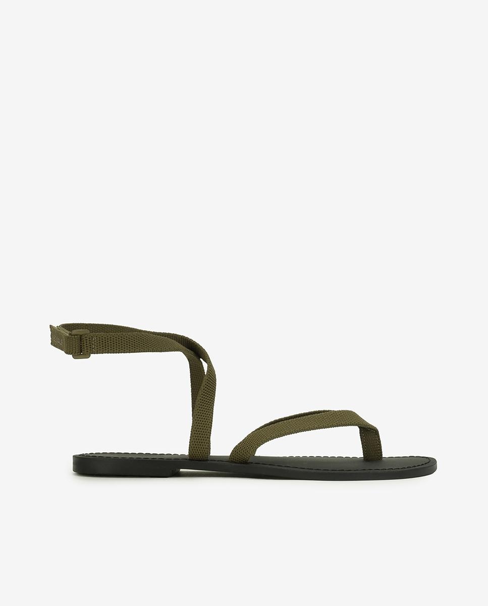 Ecoalf - Sandalias de dedo de mujer planas con cierre autoadhesivo.