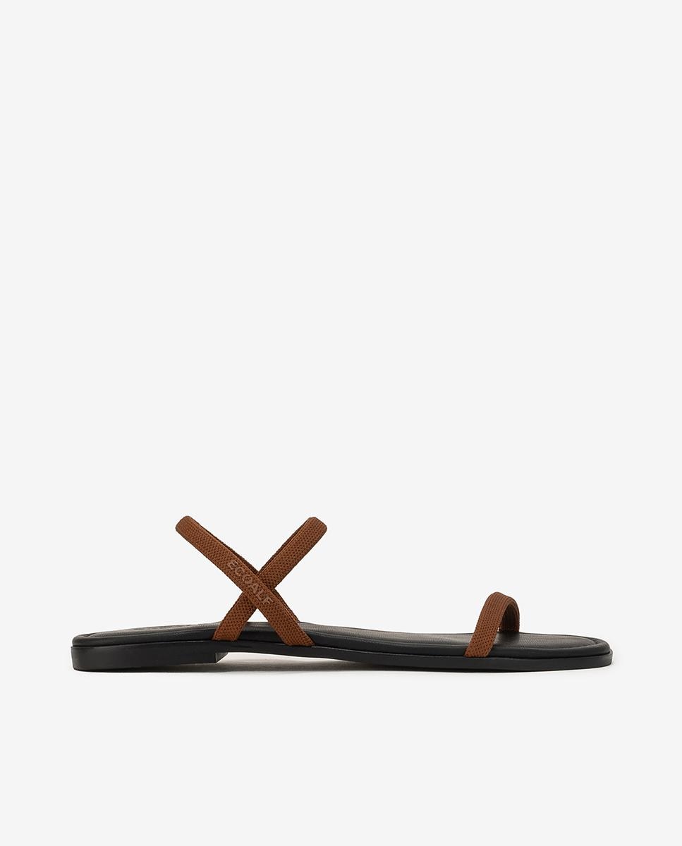 Ecoalf - Sandalias de tiras de mujer planas con logo lateral.