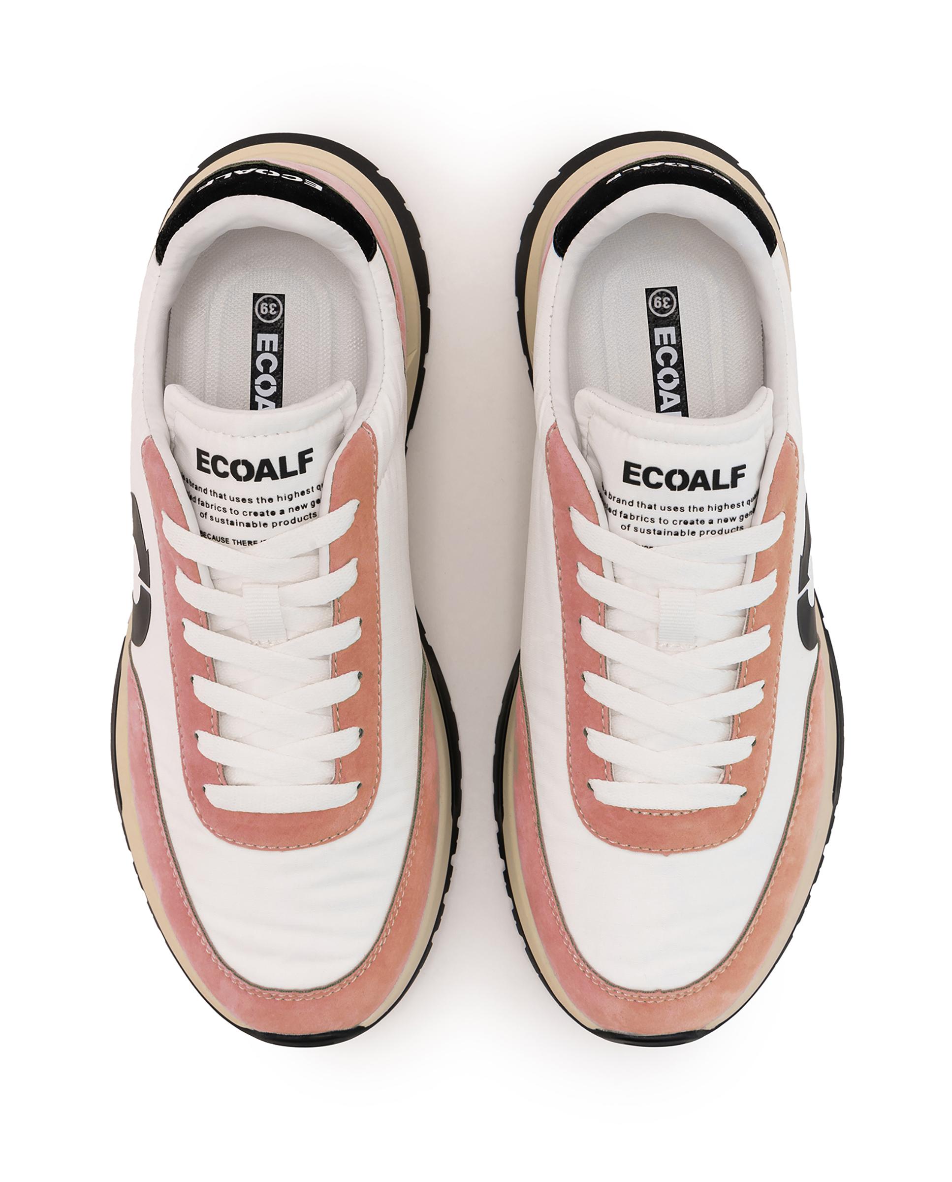 Zapatillas deportivas de mujer con cierre de cordones y logo lateral - Ecoalf - Rosa Rosa-3