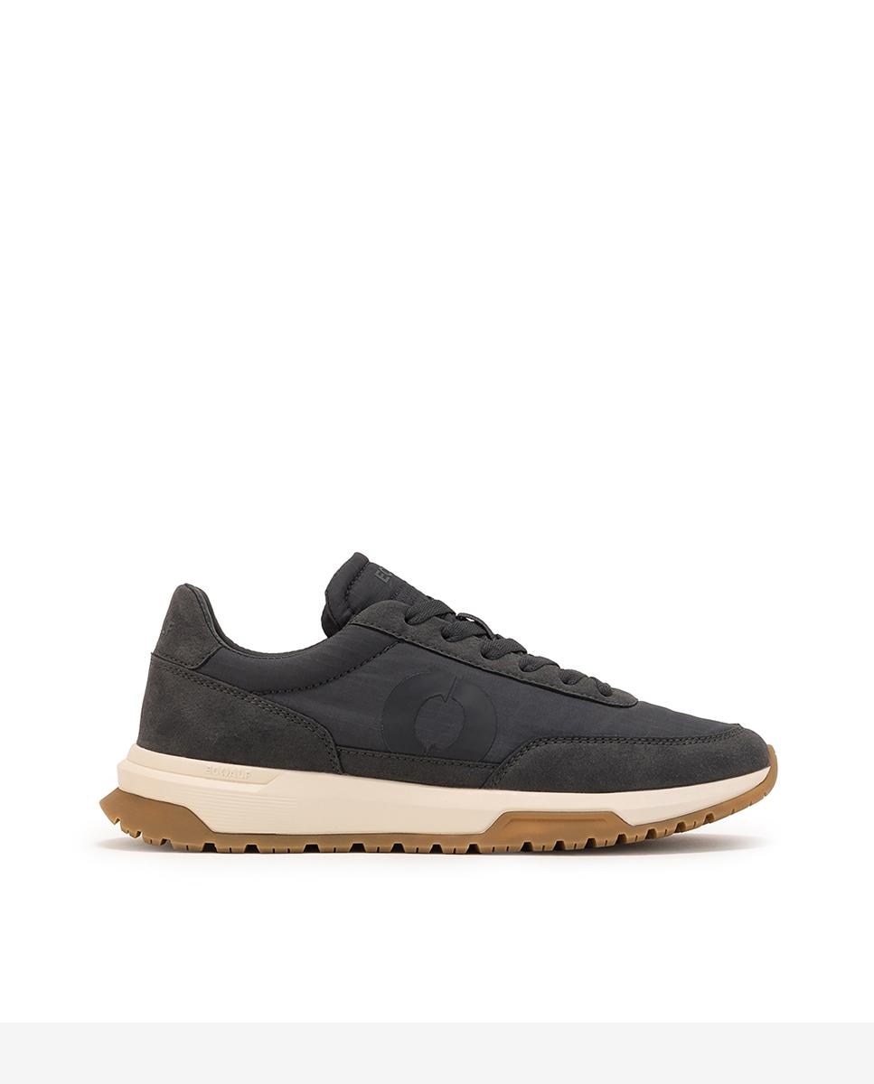 Zapatillas deportivas de mujer con cierre de cordones y logo lateral - Ecoalf - Gris oscuro Gris oscuro-1