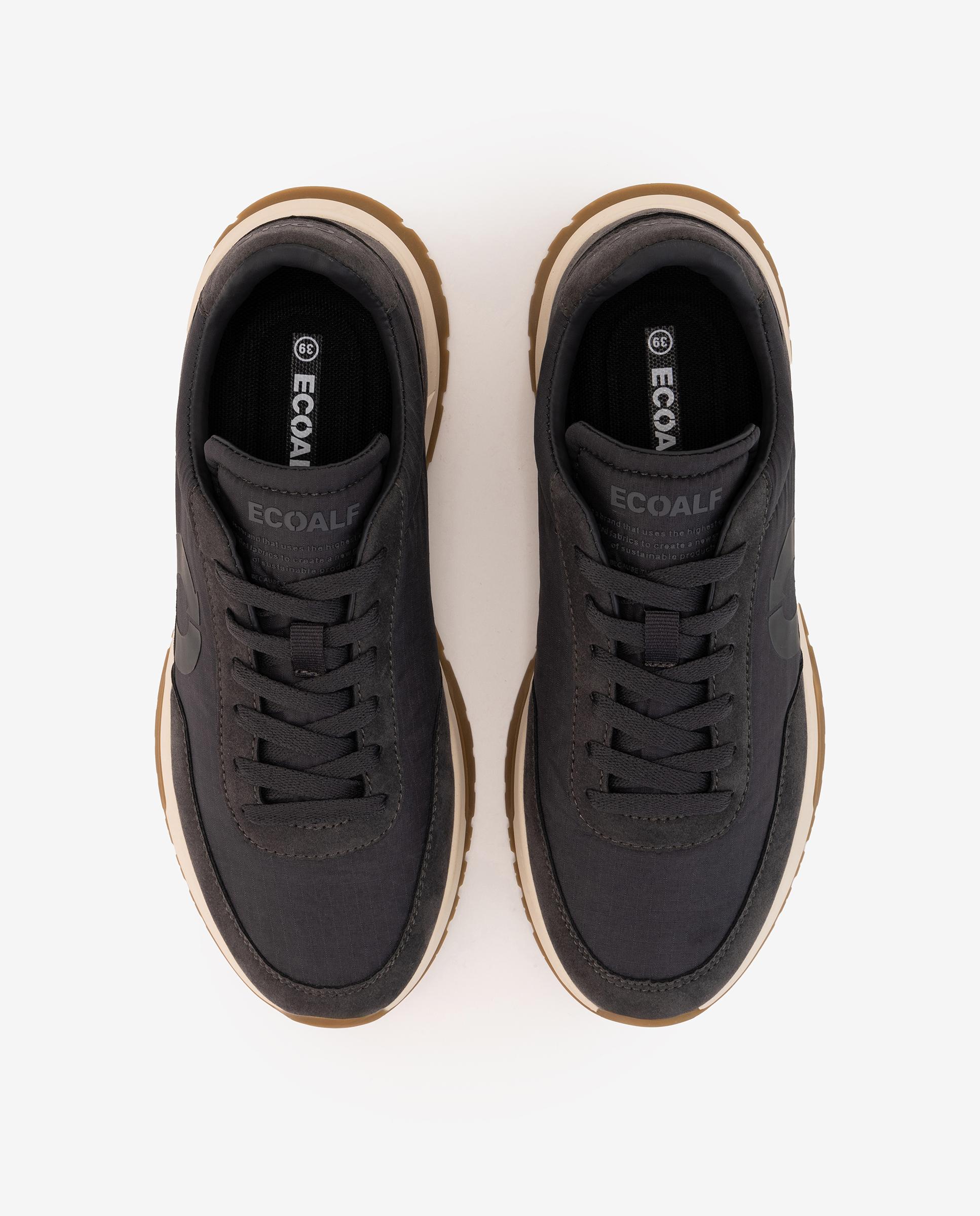 Zapatillas deportivas de mujer con cierre de cordones y logo lateral - Ecoalf - Gris oscuro Gris oscuro-3