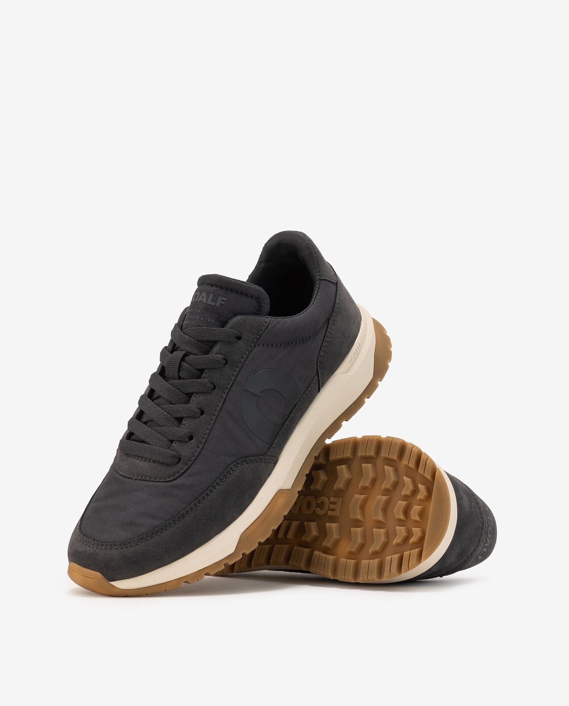 Zapatillas deportivas de mujer con cierre de cordones y logo lateral - Ecoalf - Gris oscuro Gris oscuro-2