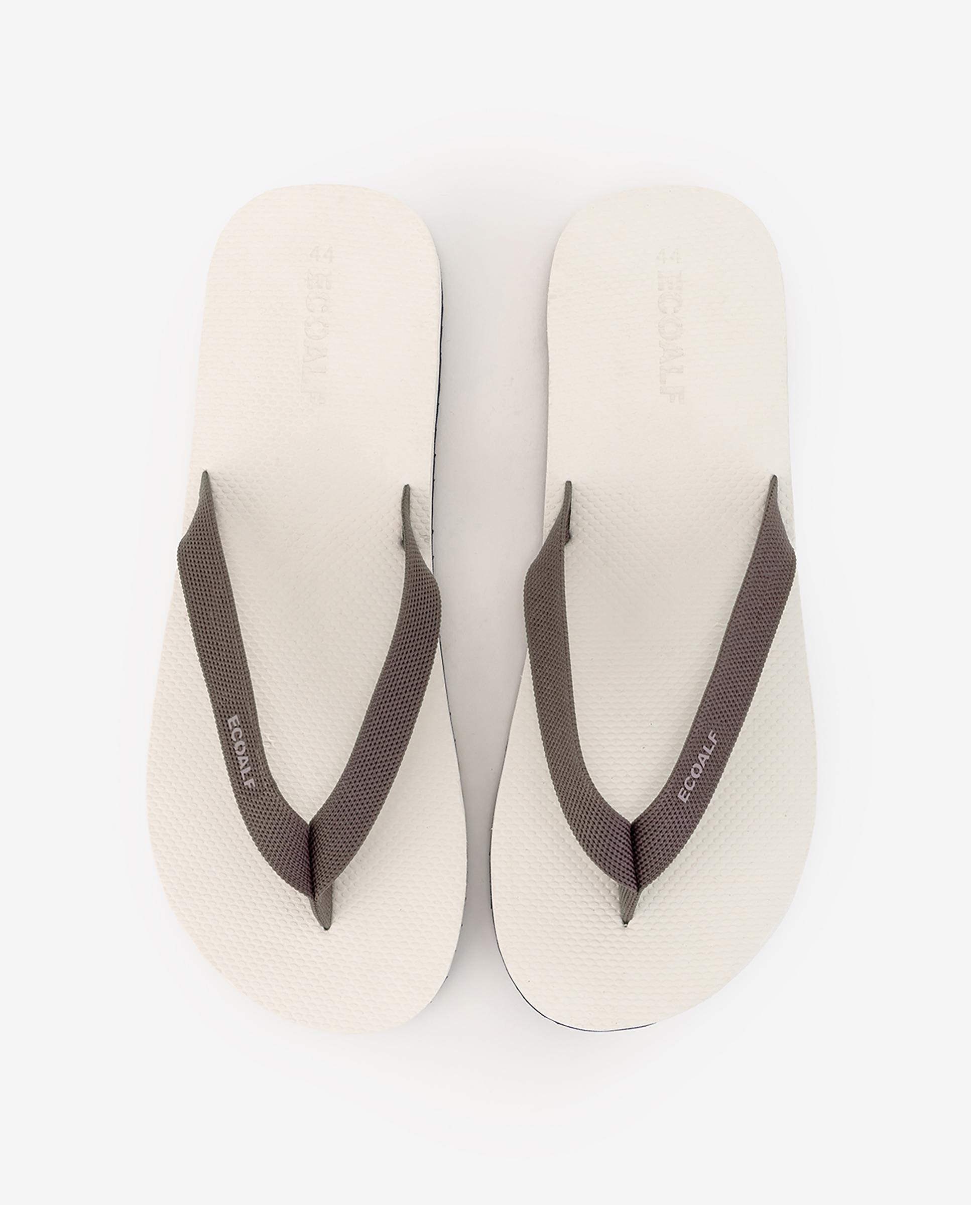 Chanclas de mujer con sujeción de dedo y logo - Ecoalf - Blanco Blanco-2